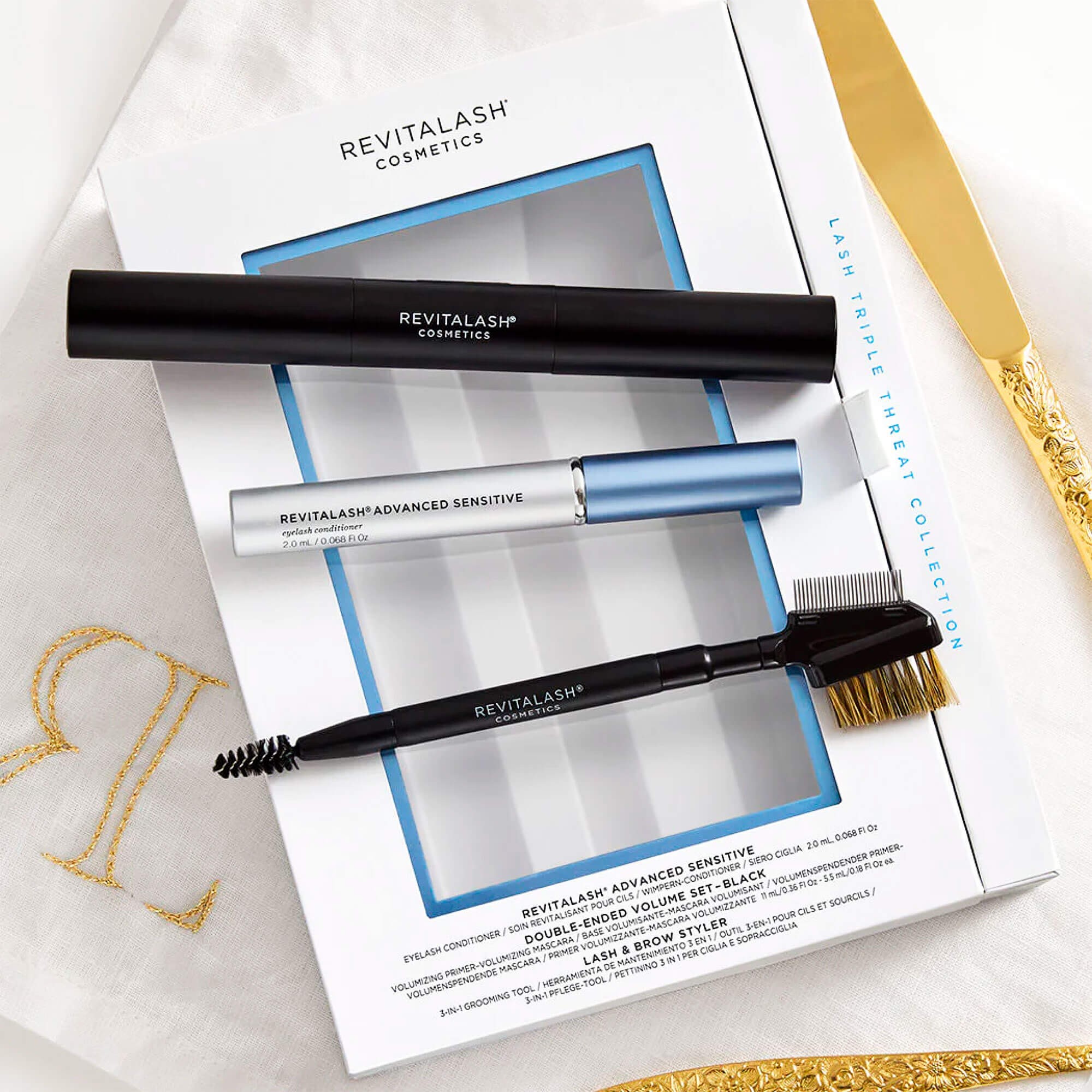 Подарочный набор для чувствительных глаз RevitaLash Advanced Sensitive Triple Threat Collection