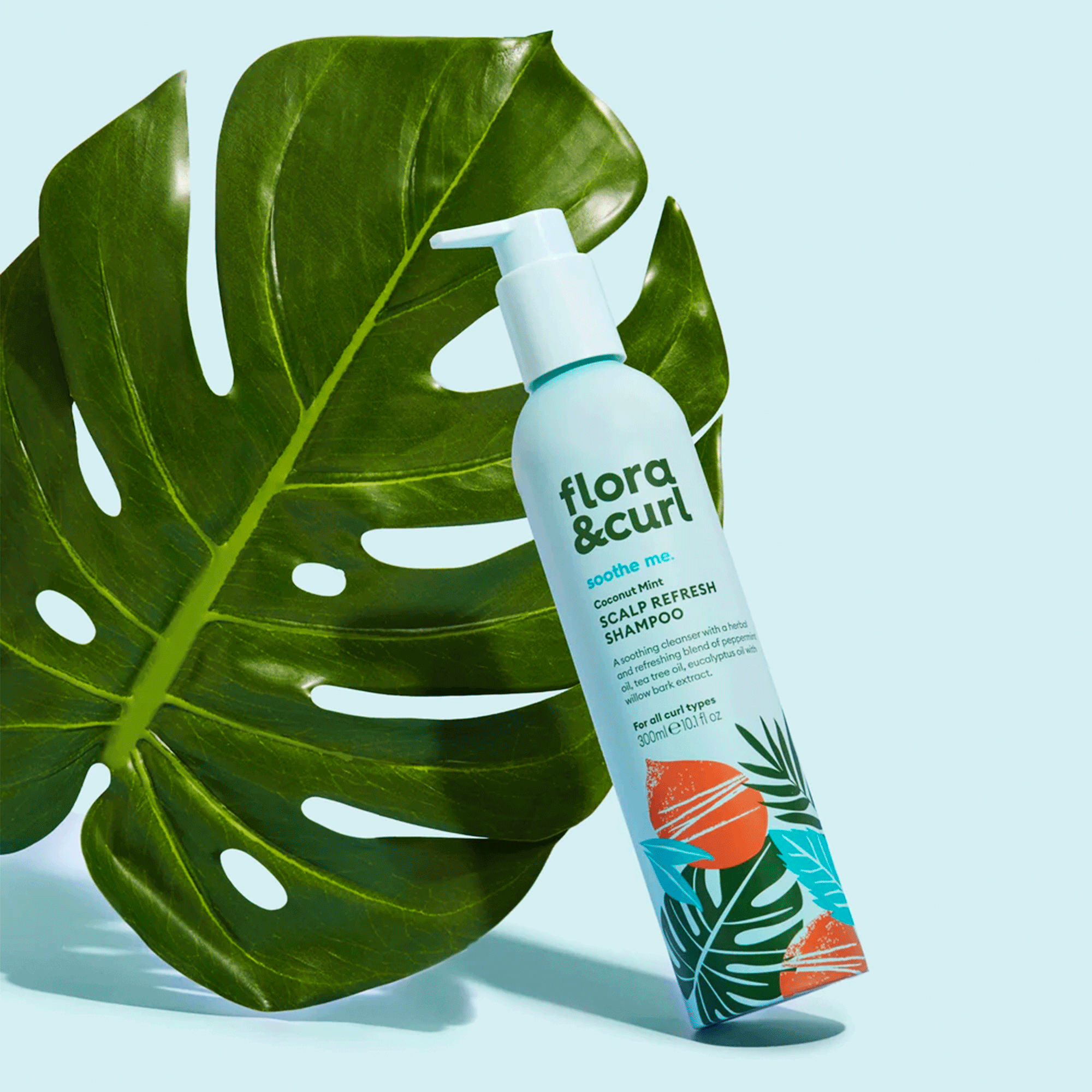 Освежающий шампунь для кожи головы Flora Curl Soothe Me Coconut Mint Scalp Refresh Shampoo