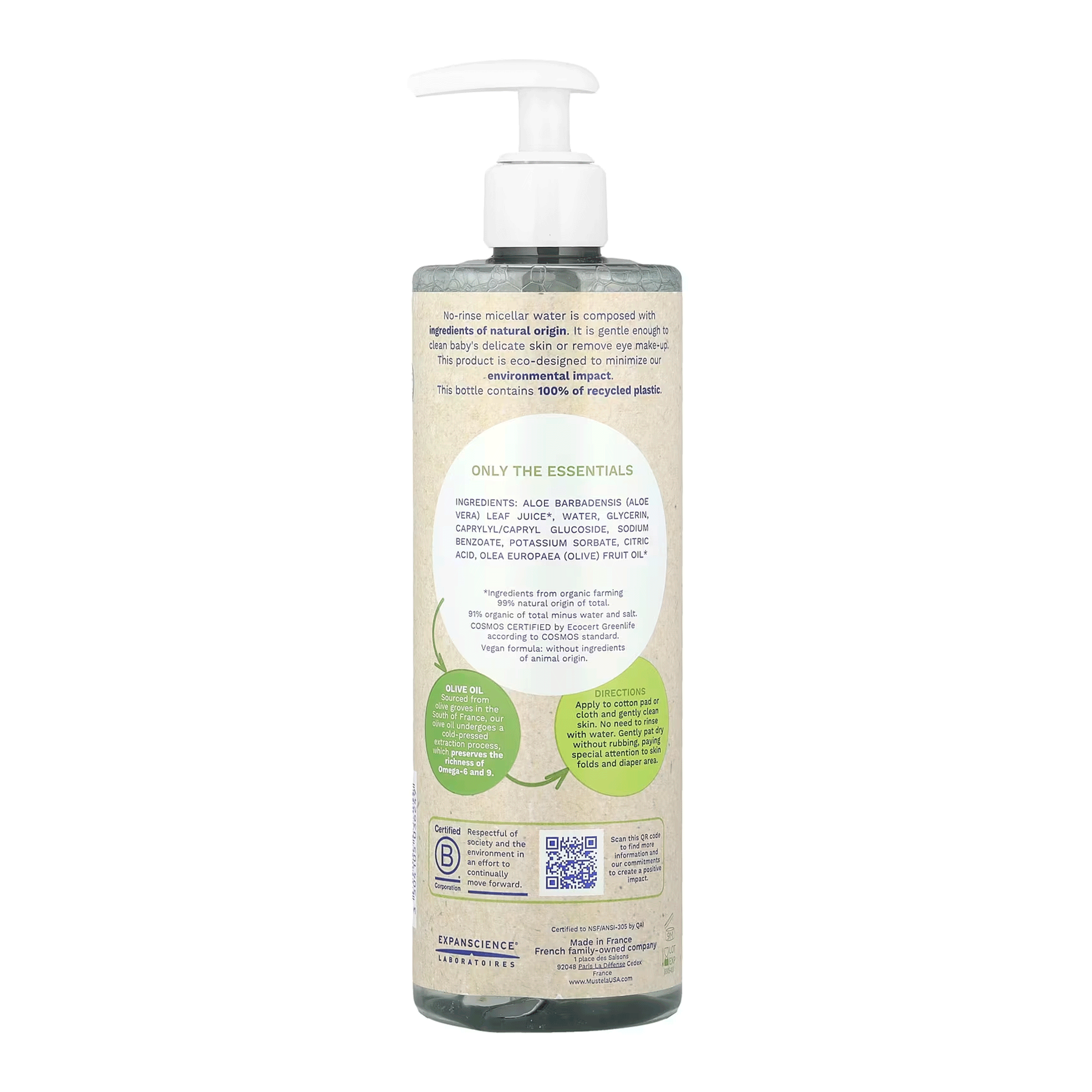 Мицеллярная вода для лица и тела Mustela Organic Micellar Water