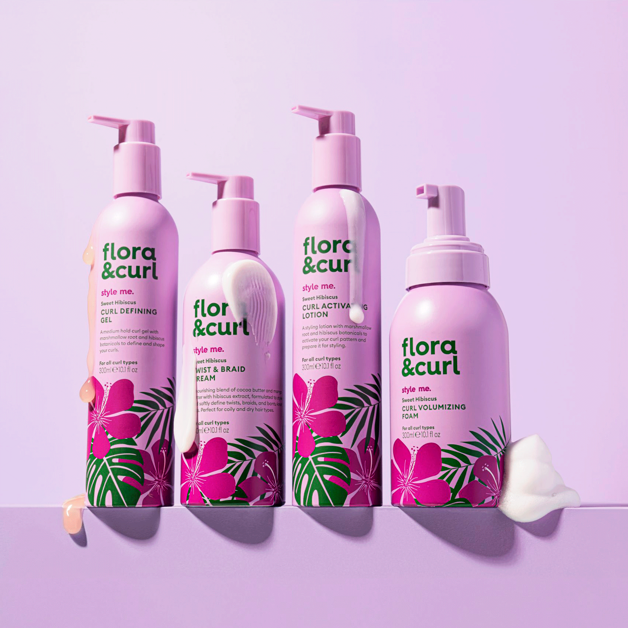 Пінка для обʼєму кудрявого волосся Flora Curl Sweet Hibiscus Curl Volumizing Foam