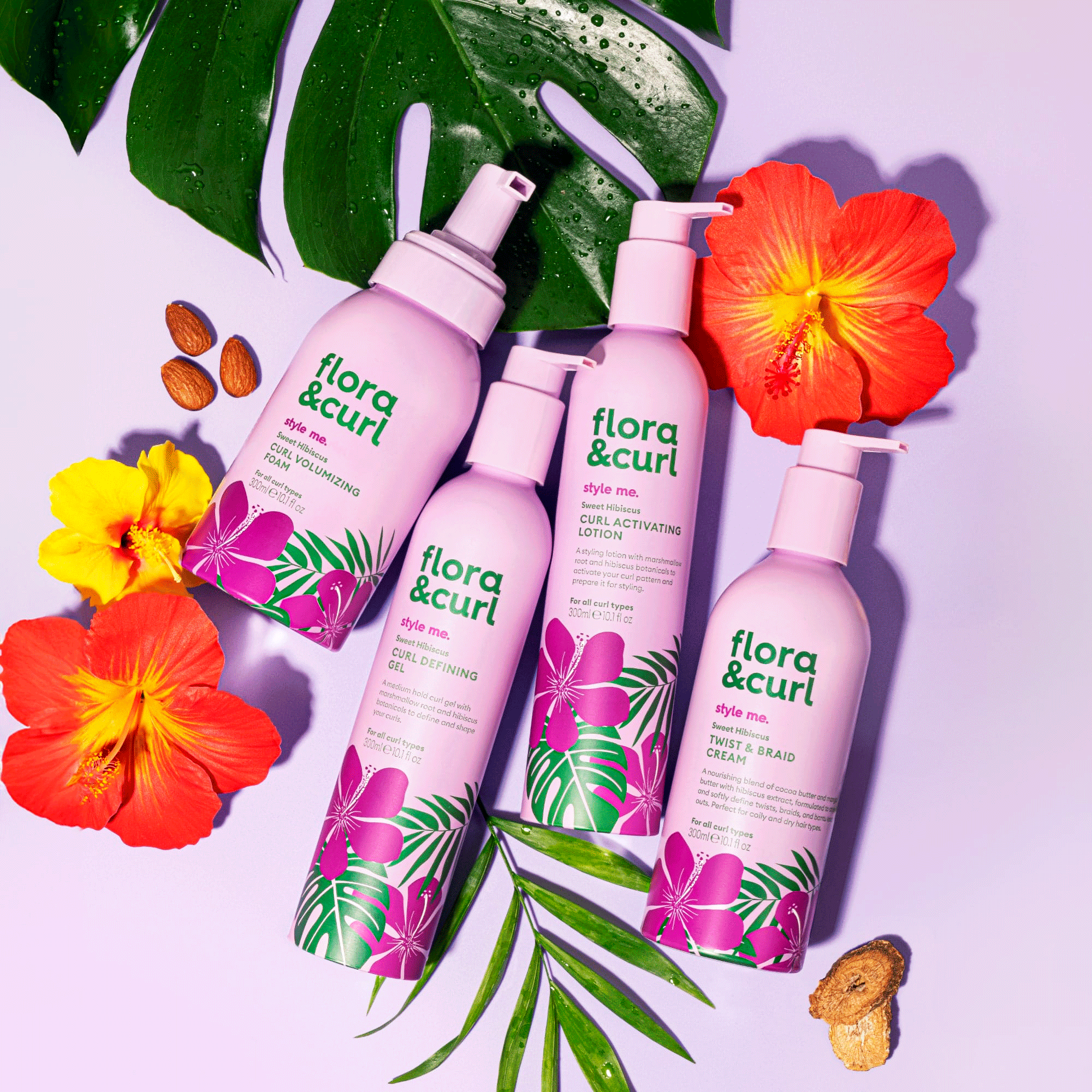 Пінка для обʼєму кудрявого волосся Flora Curl Sweet Hibiscus Curl Volumizing Foam