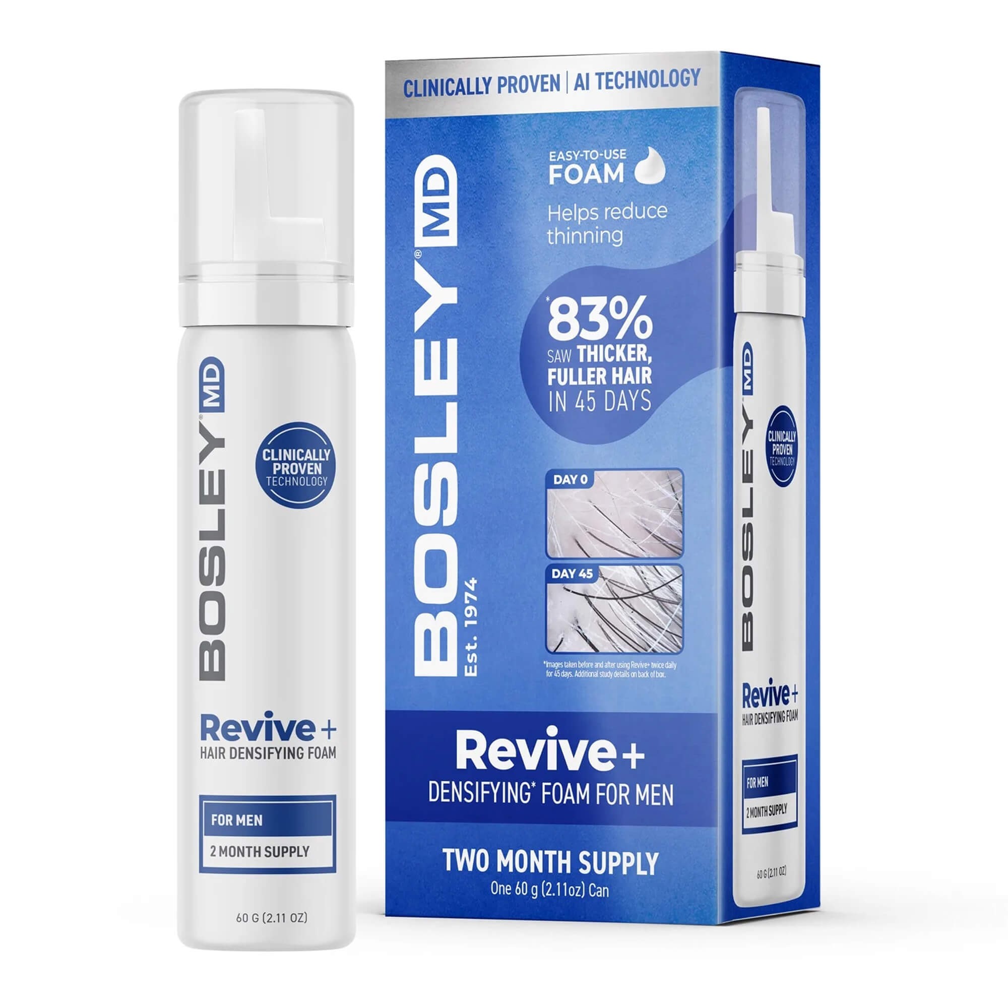 Пена против выпадения волос у мужчин Bosley MD Revive+ Densifying Treatment Foam For Men