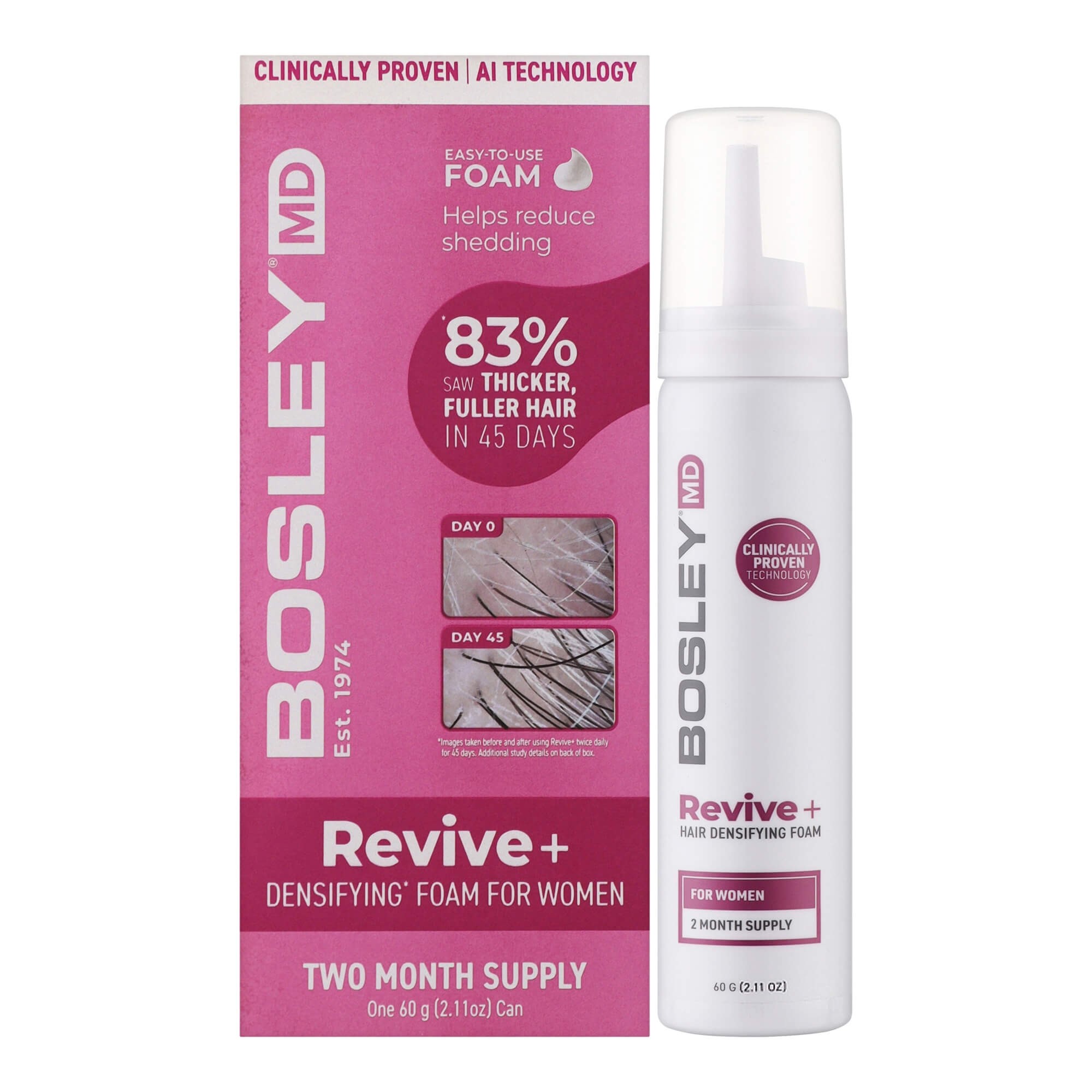 Пена против выпадения волос у женщин Bosley MD Revive+ Densifying Treatment Foam For Women