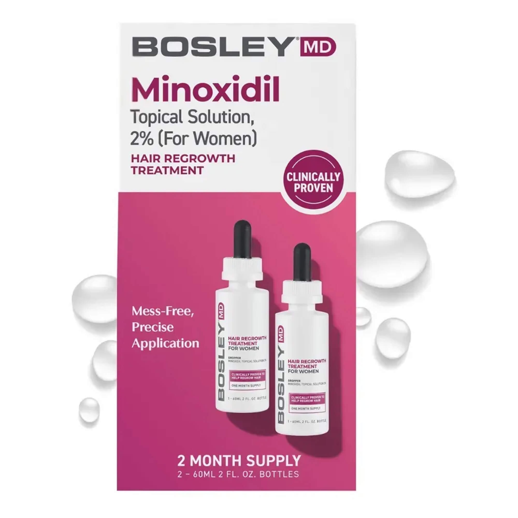 Раствор с миноксидилом 2% для восстановления роста волос у женщин Bosley MD Hair Regrowth Treatment For Women