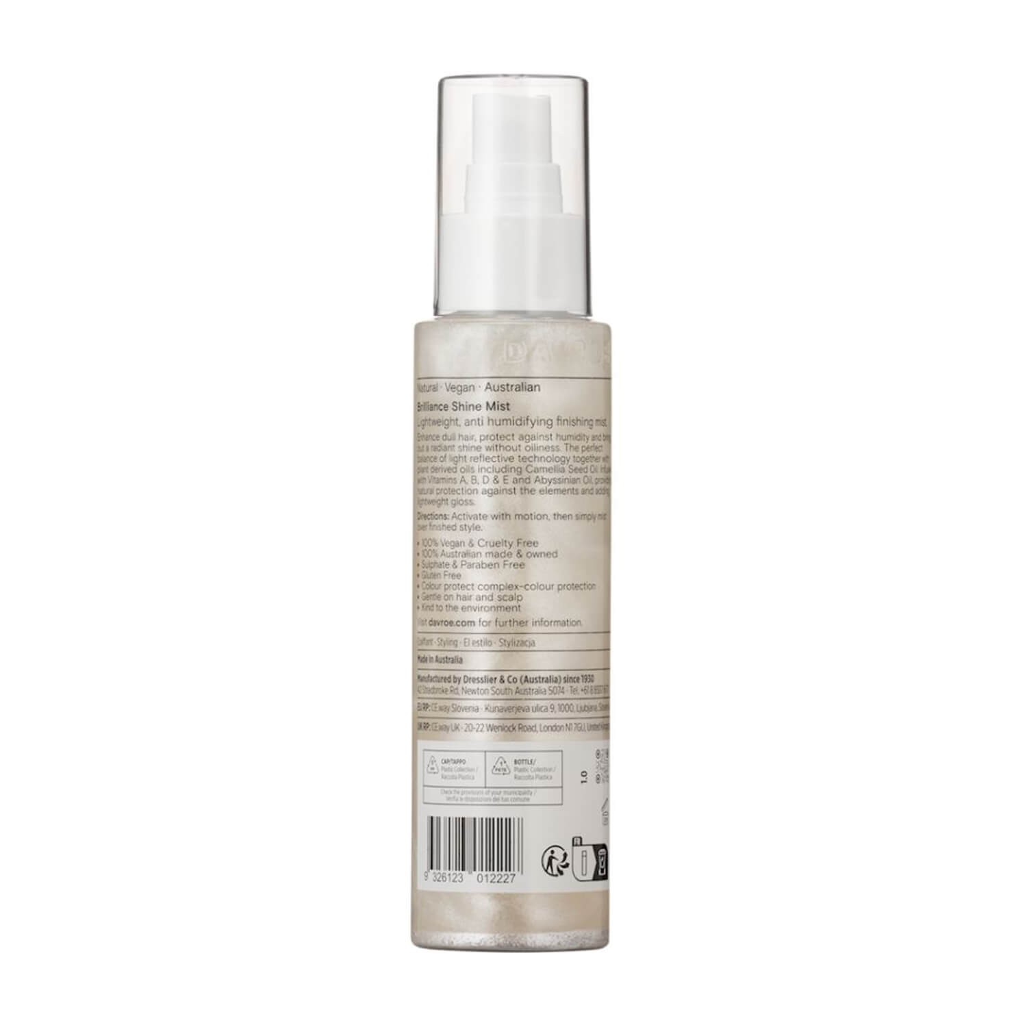 Cпрей-финиш для интенсивного блеска волос Davroe Brilliance Shine Mist for Hair