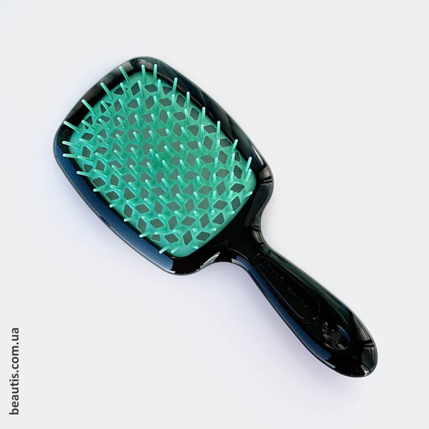 Расческа черная с бирюзовым Janeke Superbrush Standart Black & Teal