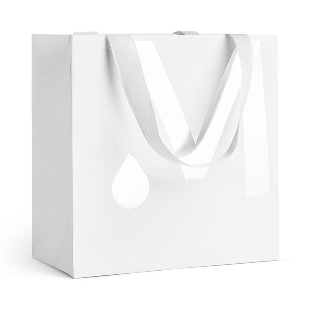 Marie Fresh Cosmetics Gift Bag White - Пакет подарунковий білий з літерою "М"