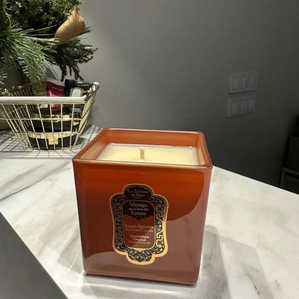 Свічка для дому амбра ваніль пачулі La Sultane De Saba Bougie Ayuverdique