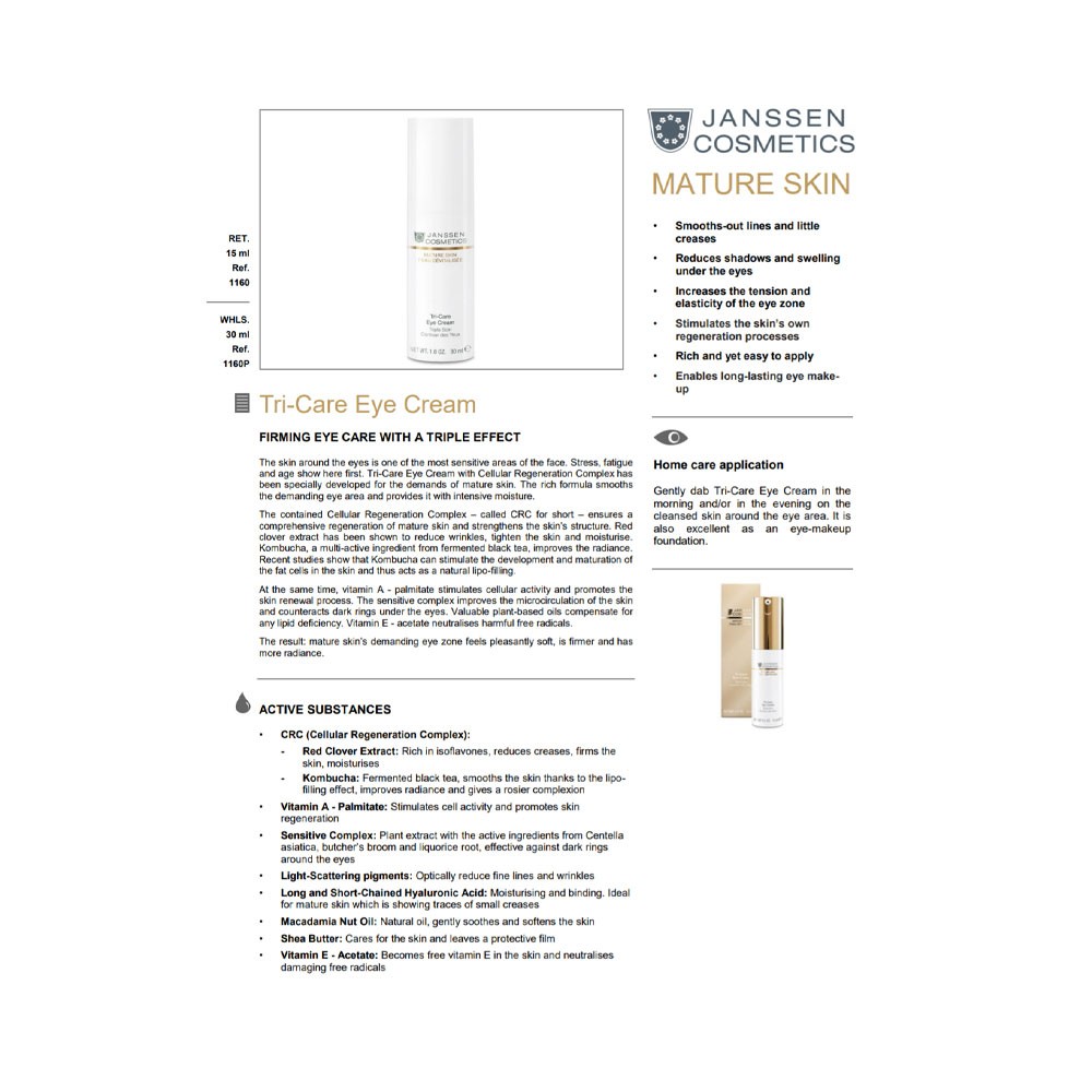 janssen cosmetics mature skin tri care eye cream