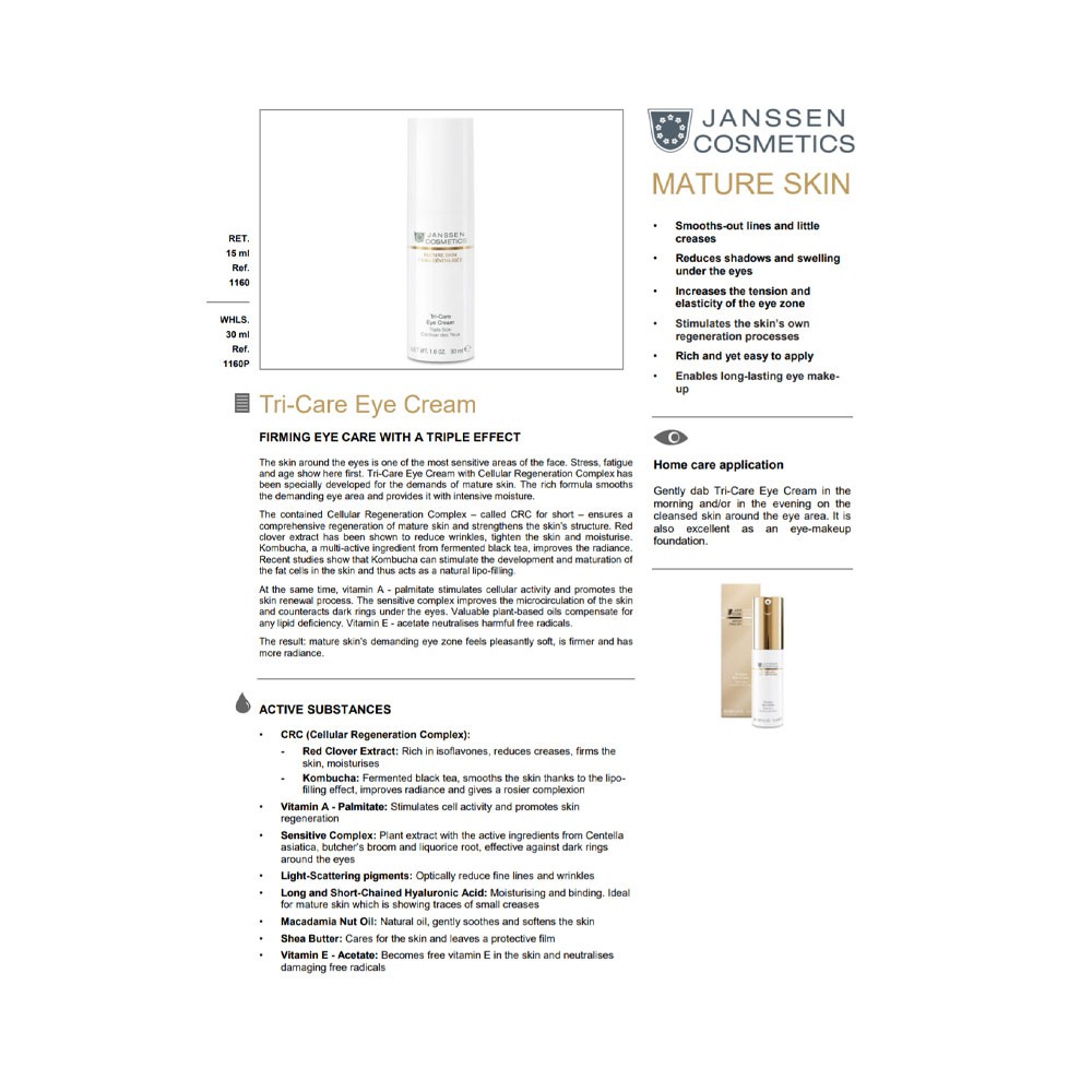 Крем для шкіри навколо очей Janssen Cosmetics Mature Skin Tri-Care Eye Cream 