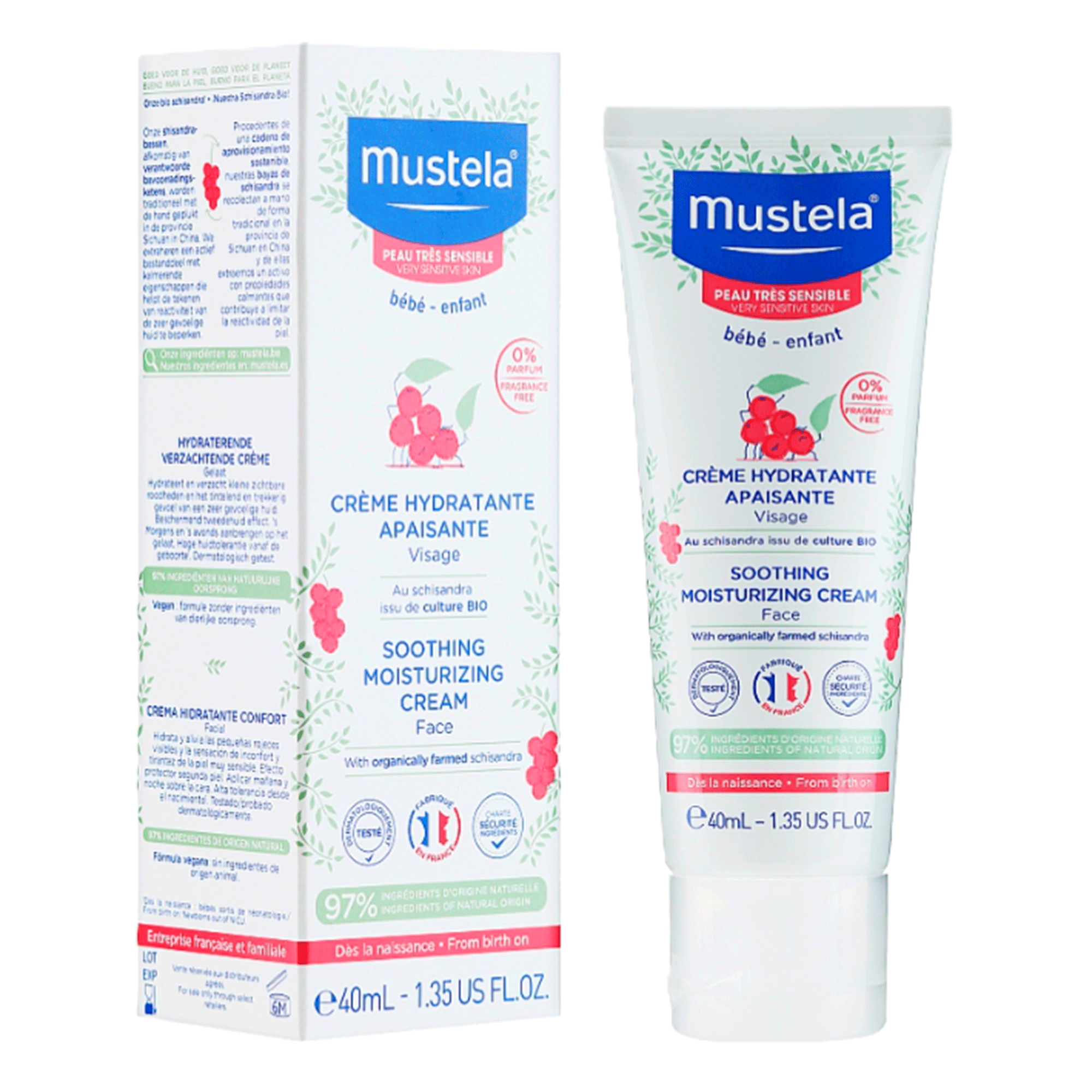 Успокаивающий увлажняющий крем для чувствительной кожи Mustela Bebe Face Soothing Moisturizing Cream