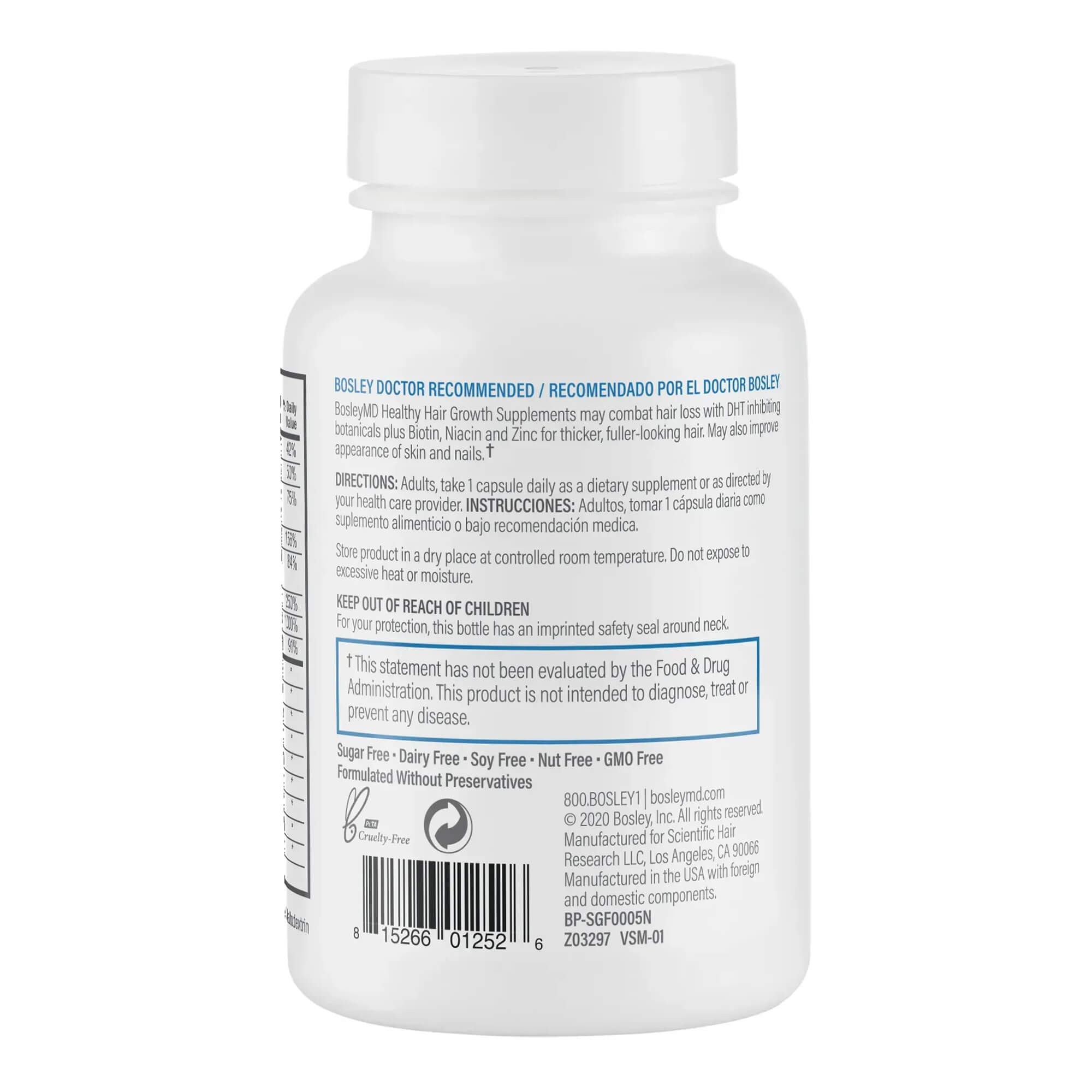 Диетическая добавка для роста здоровых волос у мужчин Bosley MD Healthy Hair Growth Supplements for Men 