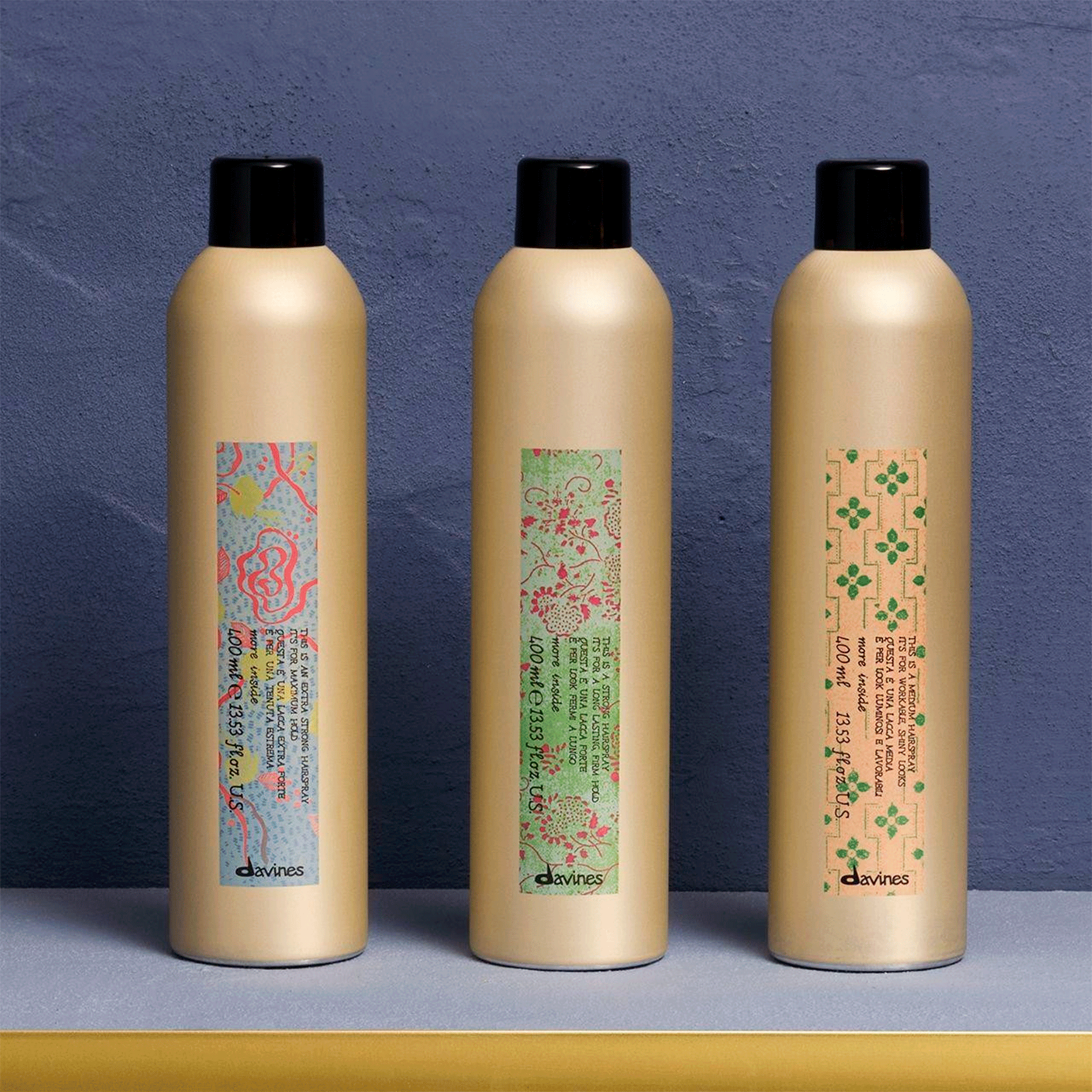 Лак средней фиксации для эластичного глянцевого стайлинга Davines More Inside Medium Hairspray