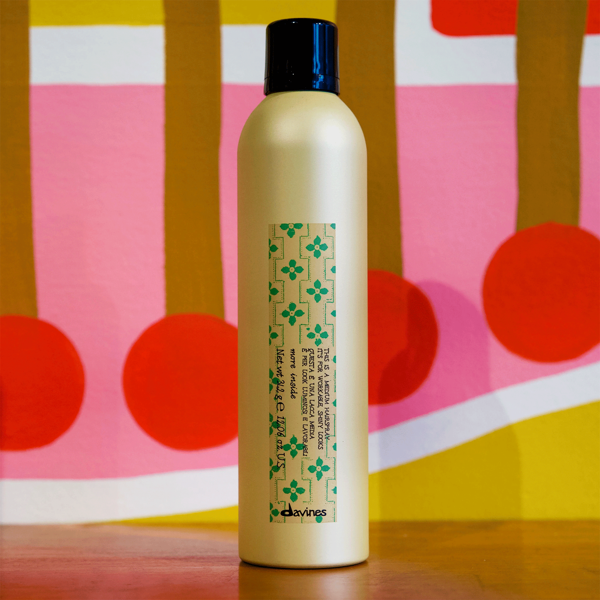 Лак средней фиксации для эластичного глянцевого стайлинга Davines More Inside Medium Hairspray