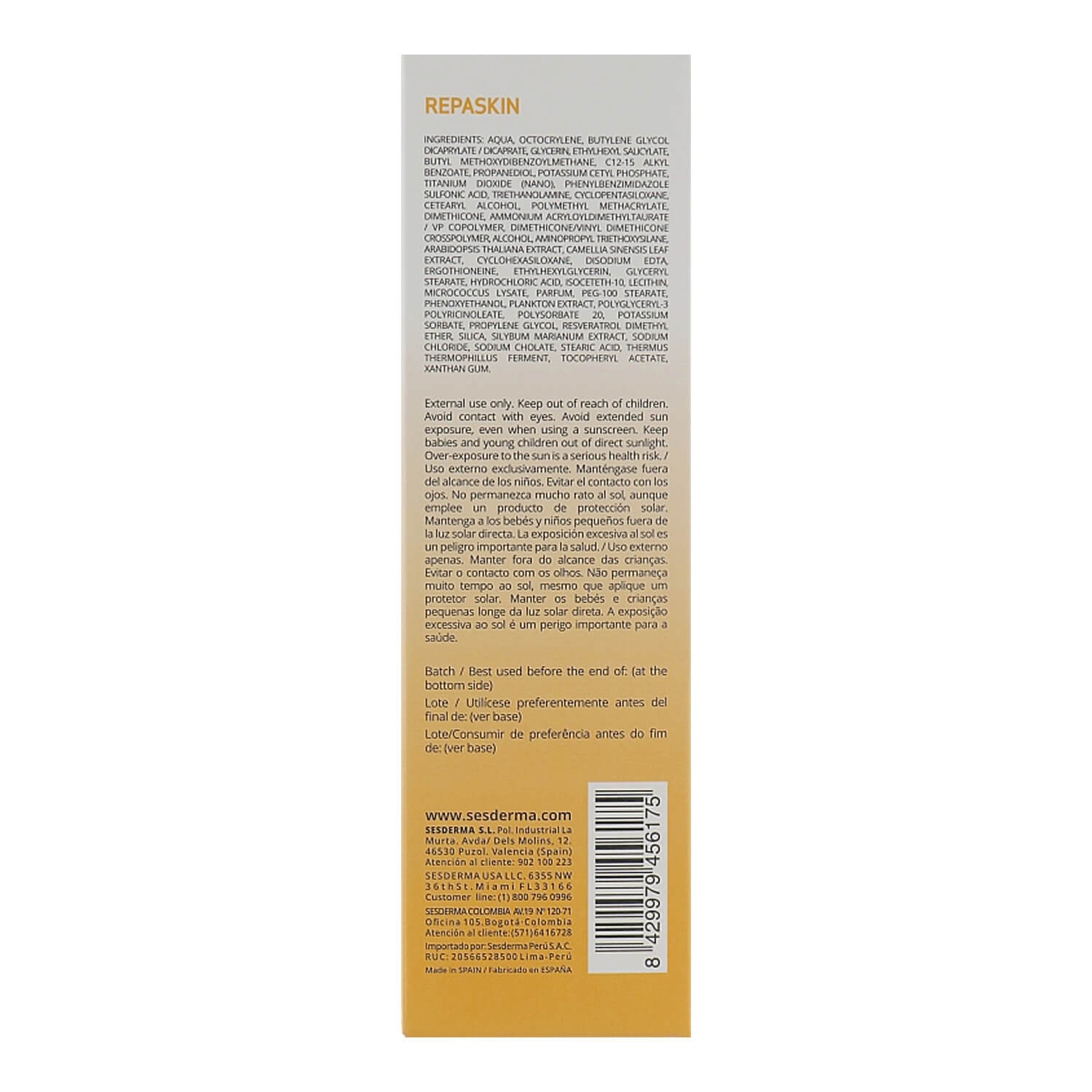Sesderma Repaskin Light Fluid Body Sunscreen SPF 50 Украина