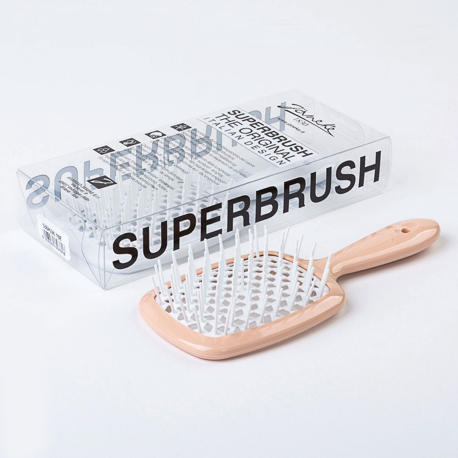 Гребінець персиковий з білим Janeke Superbrush Standart Peach