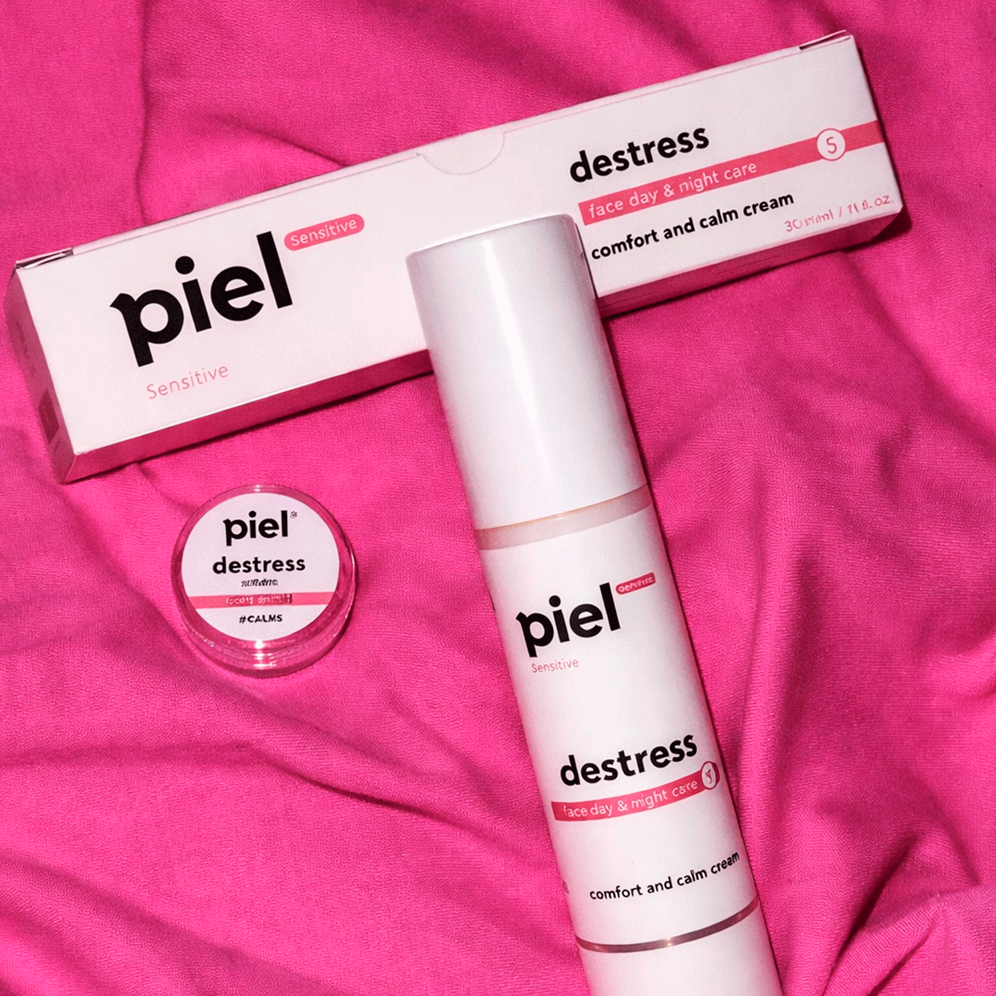 Увлажняющий крем для чувствительной кожи с натуральным SPF день/ночь Piel Cosmetics Destress Cream