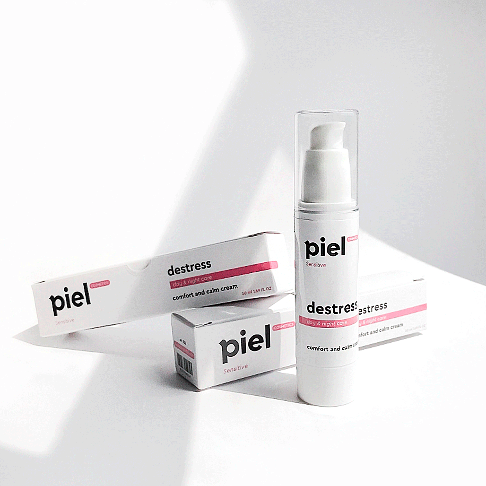 Увлажняющий крем для чувствительной кожи с натуральным SPF день/ночь Piel Cosmetics Destress Cream