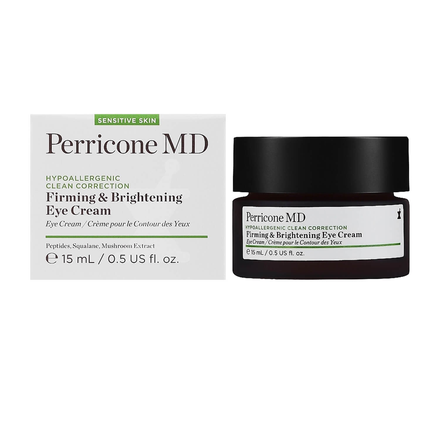 Заспокійливий засіб навколо очей для чутливої ​​шкіри Perricone MD Hypoallergenic Clean Correction Firming & Brightening Eye Cream