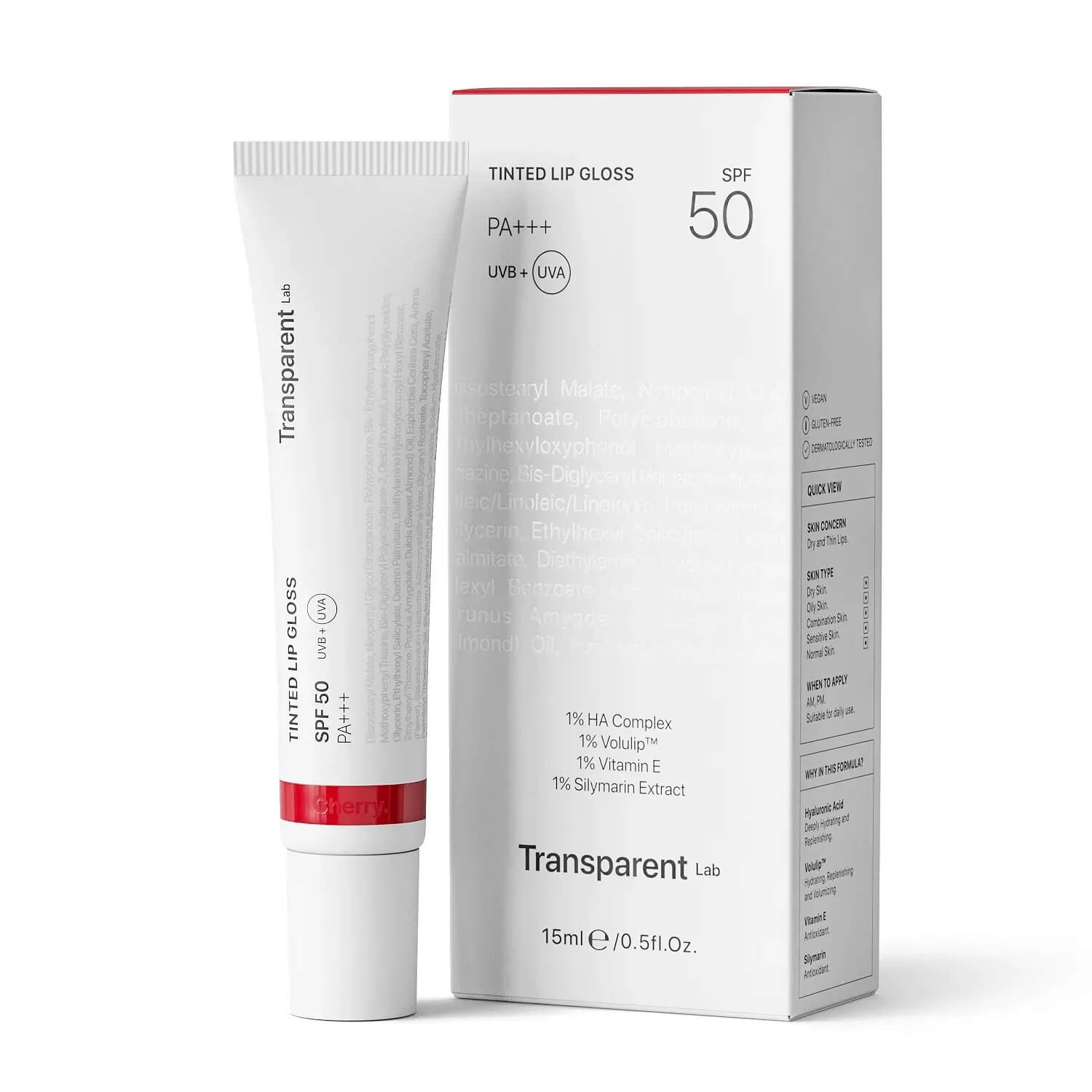 Transparent Lab Бальзам для губ с SPF 50 цвета вишня