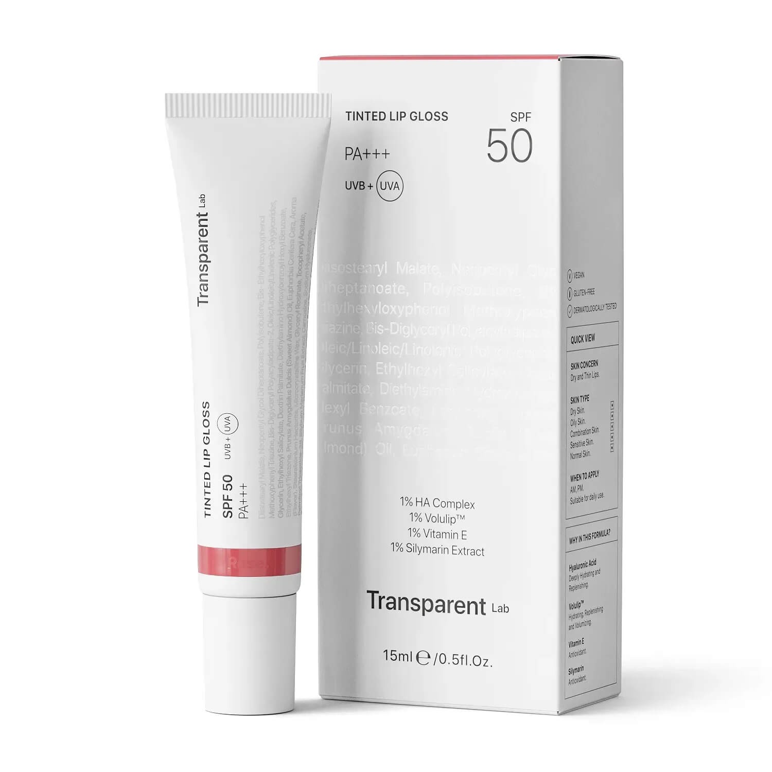 Transparent Lab Rose - Tinted Lipgloss SPF цена