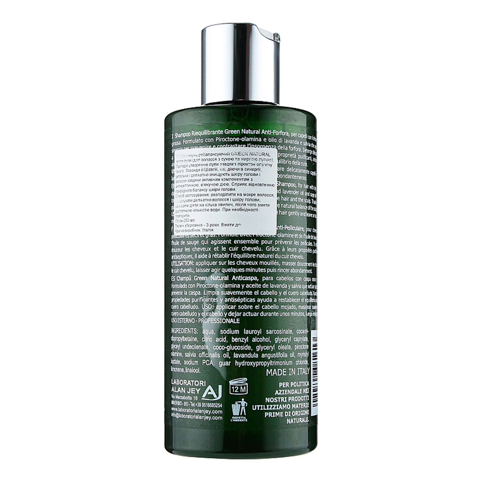 Шампунь проти лупи Alan Jey Green Natural Shampoo Riequilibrante