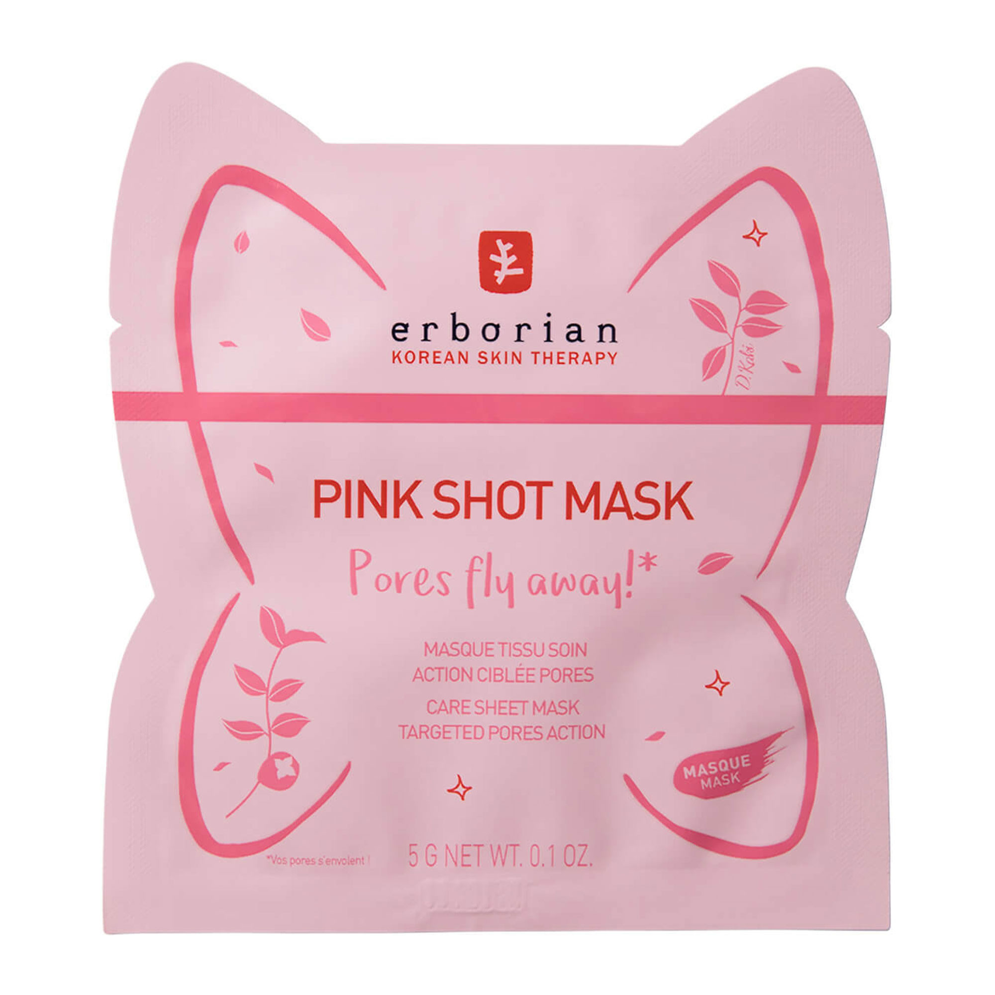 Erborian Pink Shot Mask - Тканевая маска для сужения пор