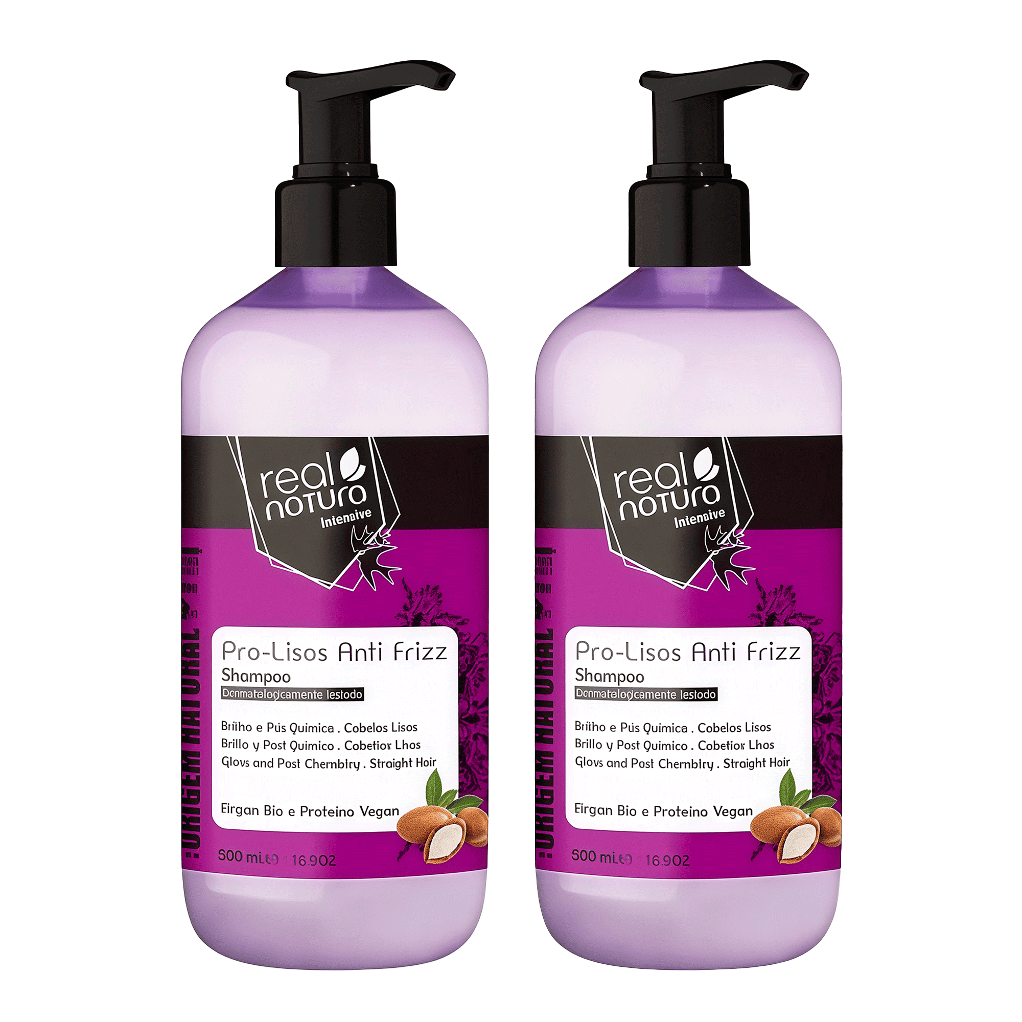 Шампунь для гладкости волос Real Natura Shampoo Sem Sal Pro-Lisos Anti Frizz Argan