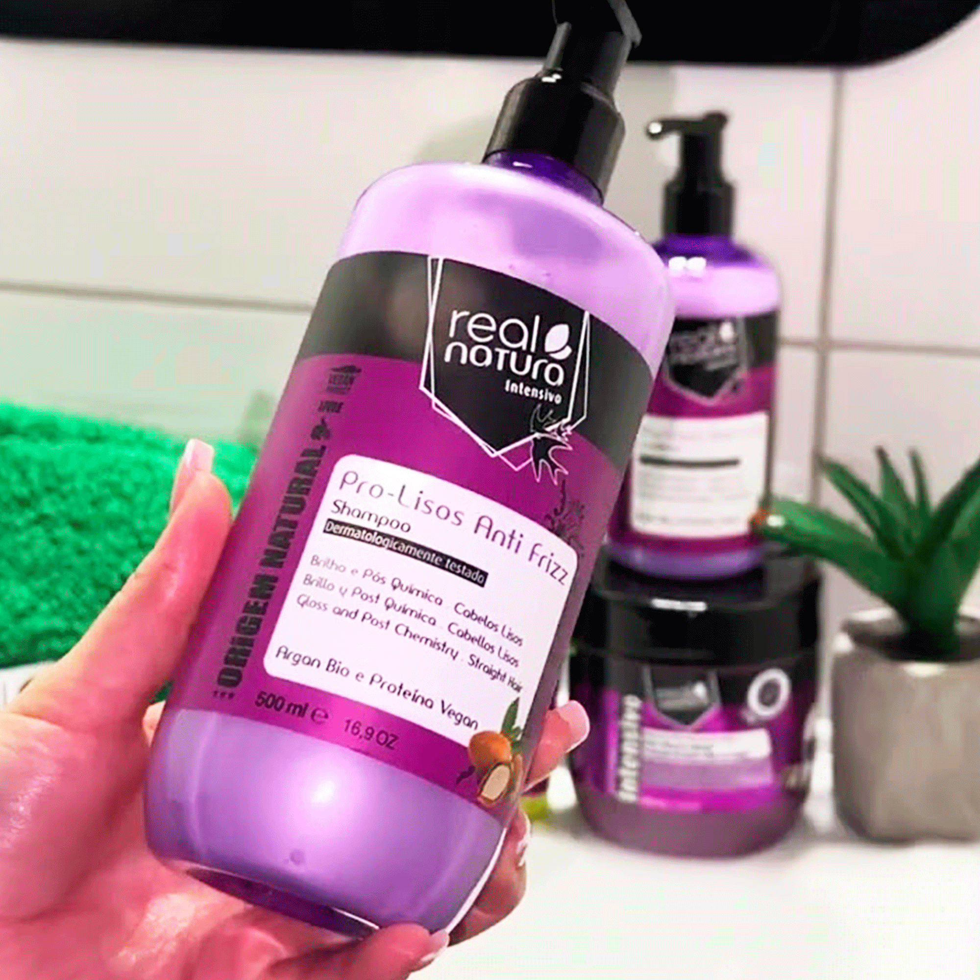 Шампунь для гладкости волос Real Natura Shampoo Sem Sal Pro-Lisos Anti Frizz Argan