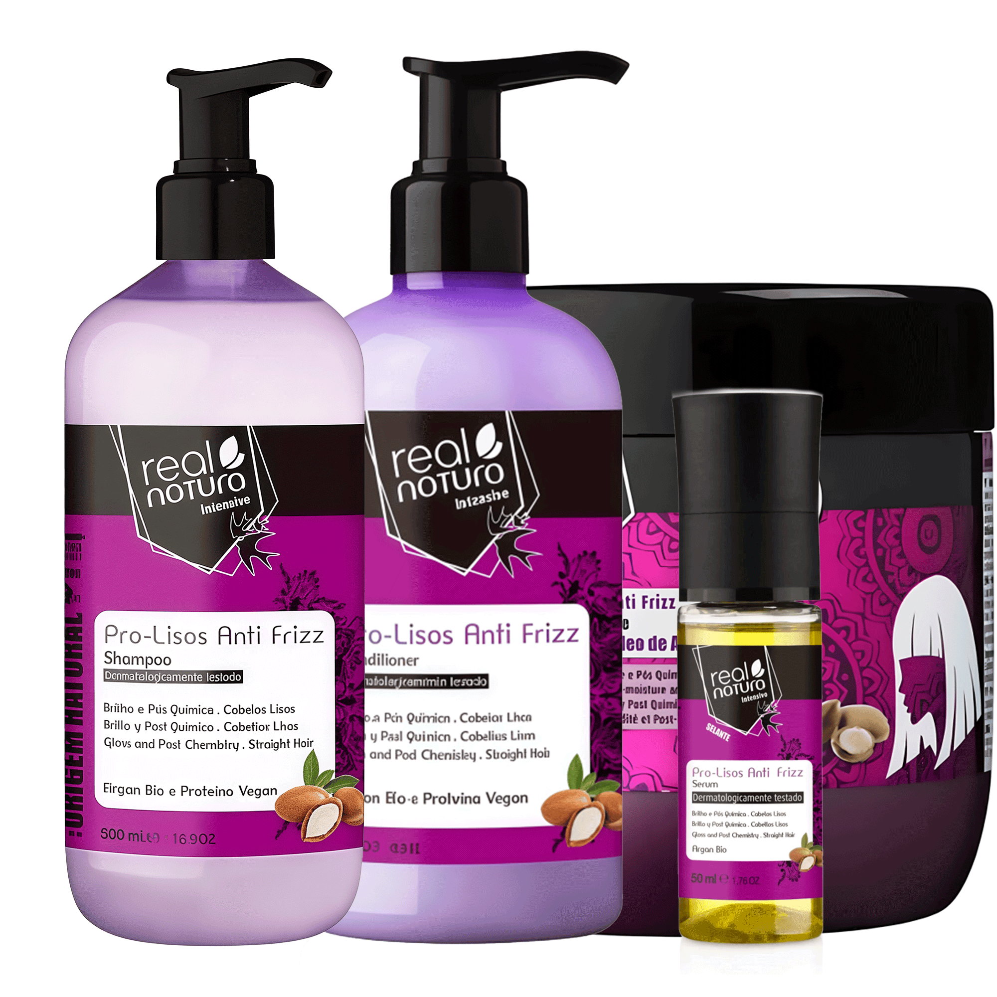 Кондиціонер для гладкості волосся Real Natura Conditioner Sem Sal Pro-Lisos Anti Frizz Argan