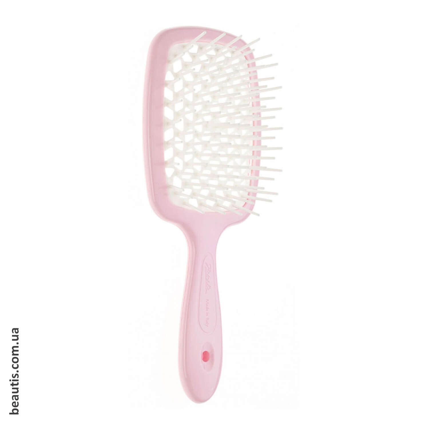 Маленький гребінець рожевий з білим Janeke Superbrush Small Pastel Pink