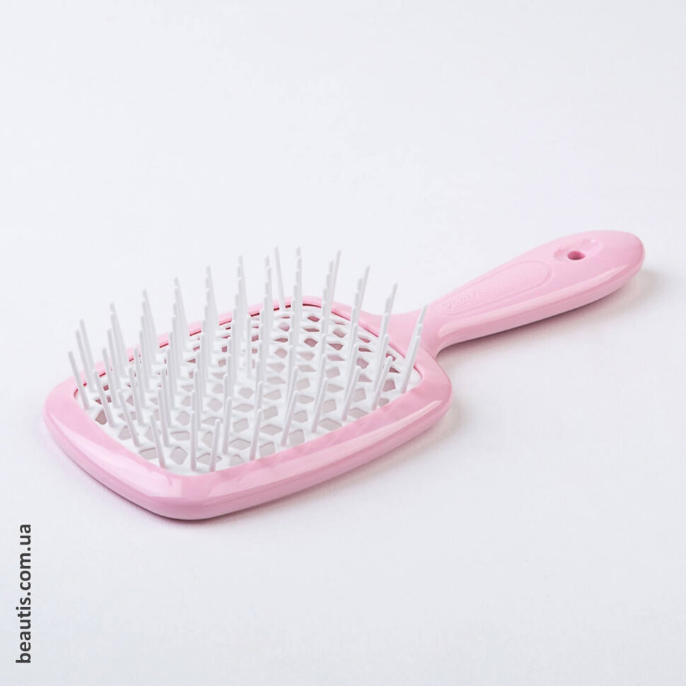 Маленький гребінець рожевий з білим Janeke Superbrush Small Pastel Pink