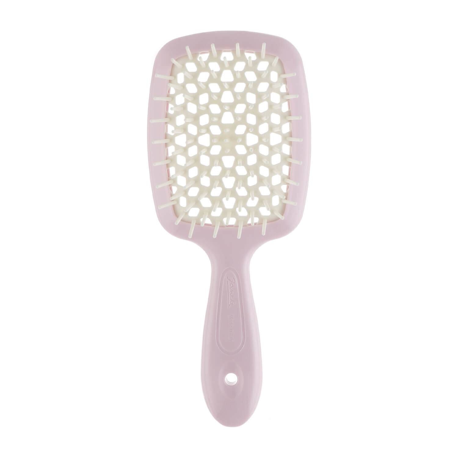 Маленький гребінець рожевий з білим Janeke Superbrush Small Pastel Pink
