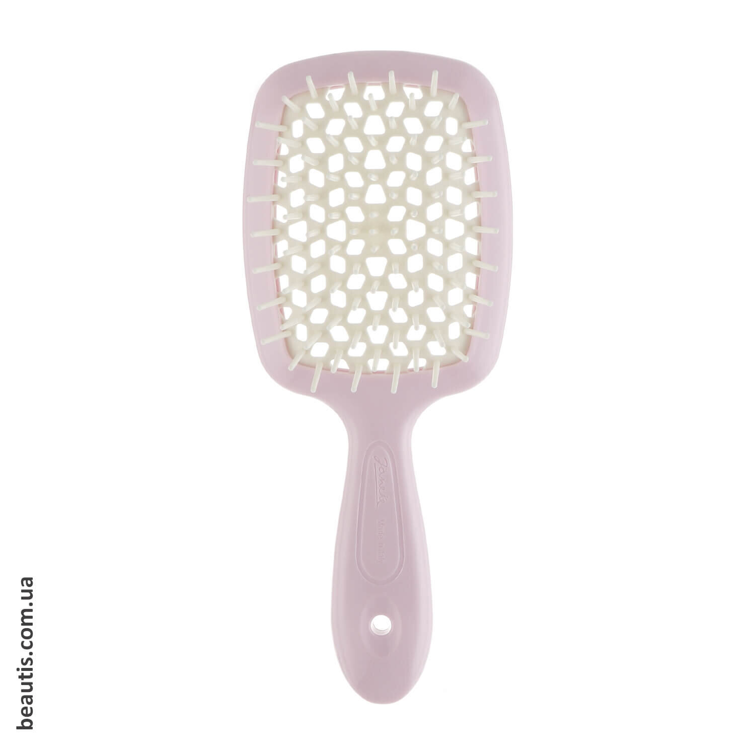 Маленький гребінець рожевий з білим Janeke Superbrush Small Pastel Pink
