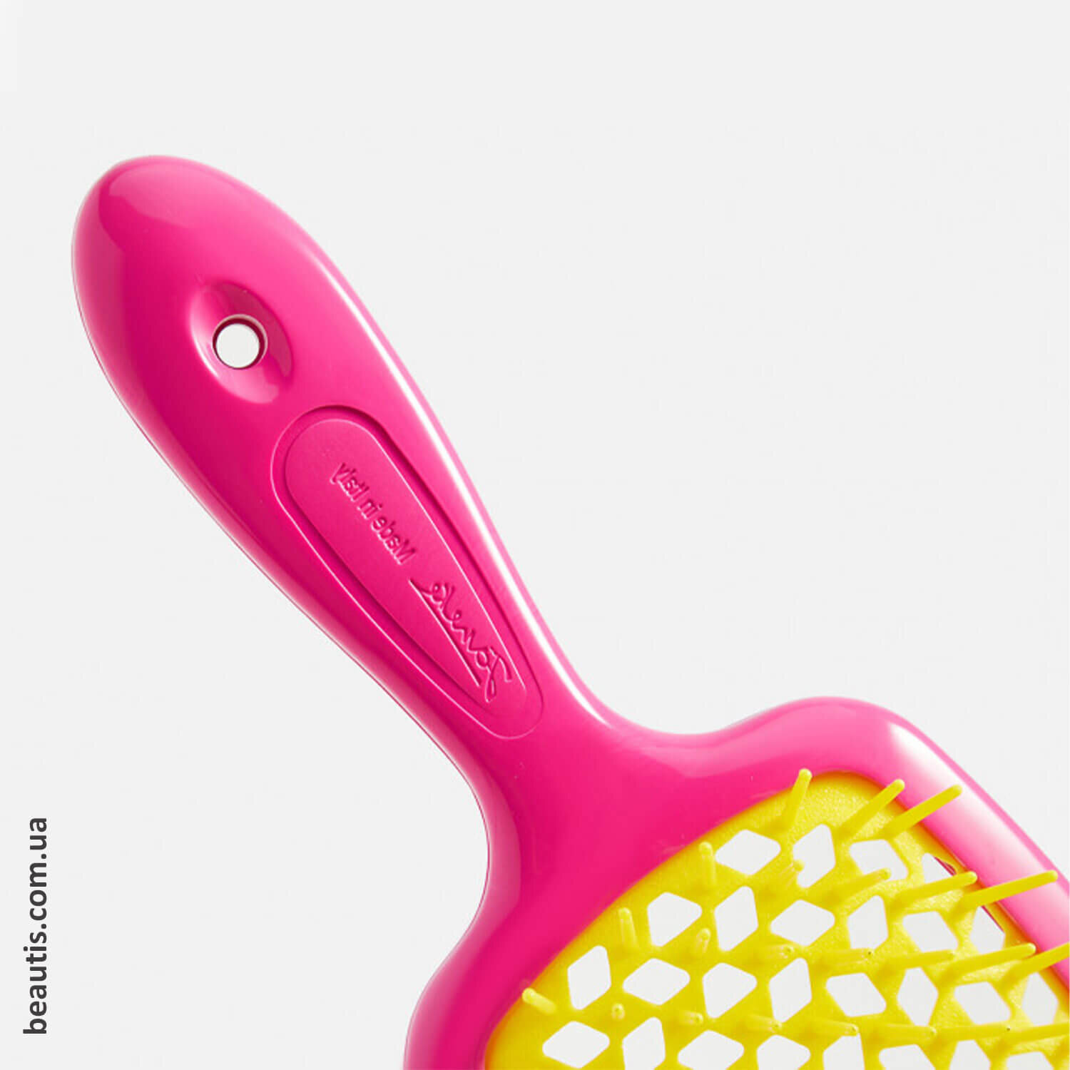 Маленький гребінець рожевий з жовтим Janeke Superbrush Small Pink & Yellow