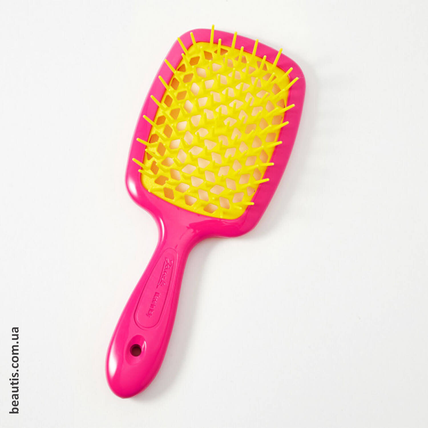 Маленький гребінець рожевий з жовтим Janeke Superbrush Small Pink & Yellow