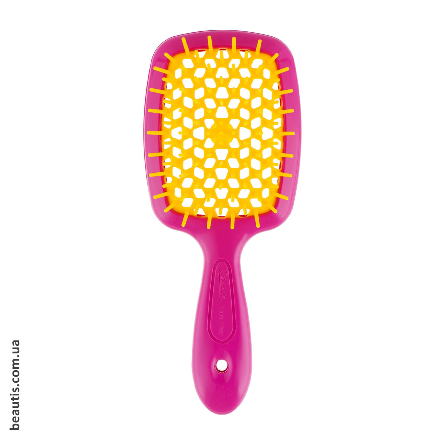 Маленький гребінець рожевий з жовтим Janeke Superbrush Small Pink & Yellow