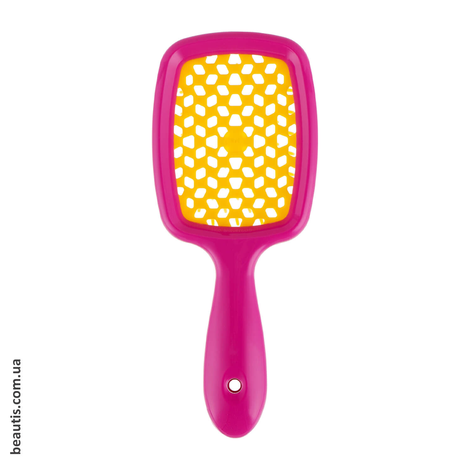 Маленький гребінець рожевий з жовтим Janeke Superbrush Small Pink & Yellow