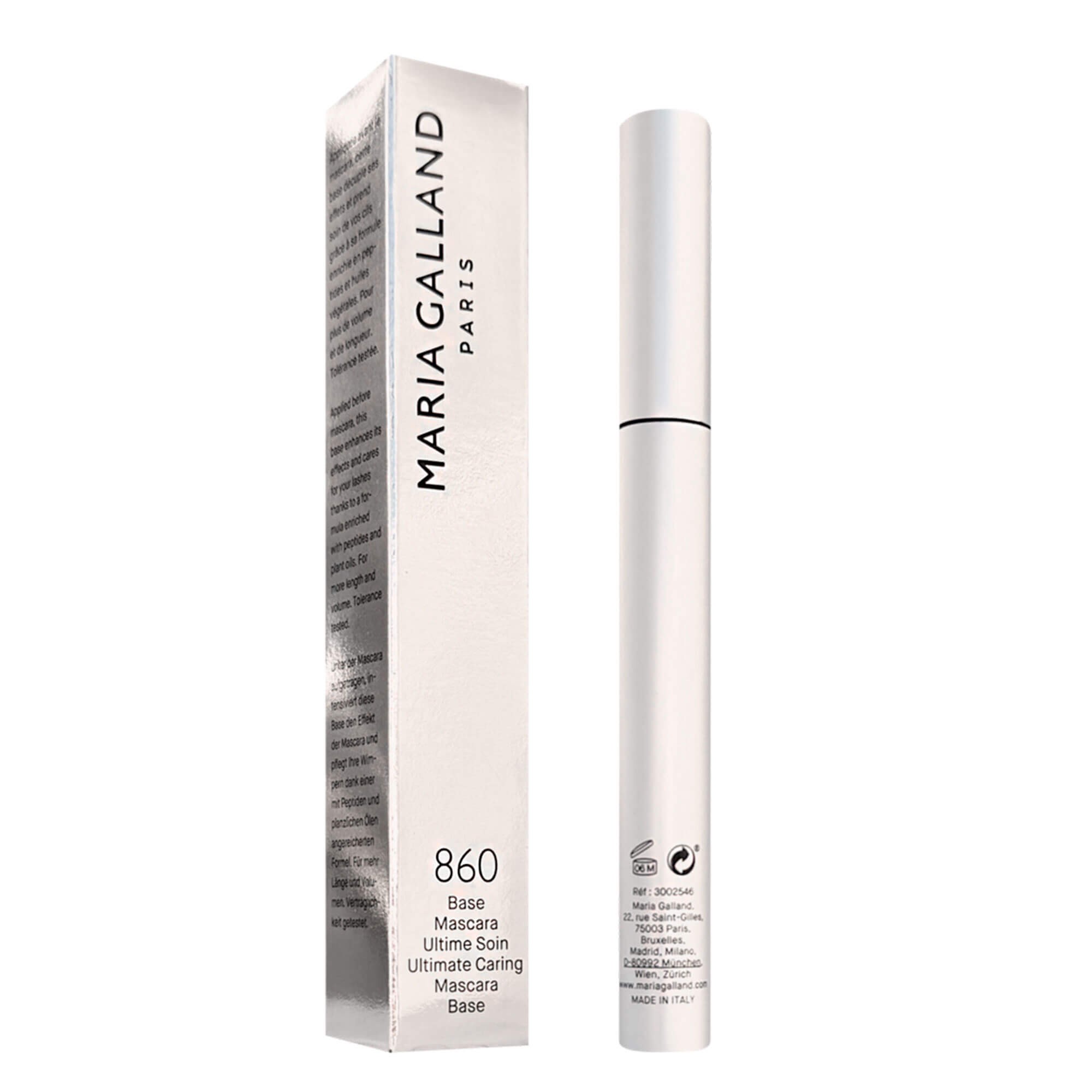 Базовая темно-синяя тушь для укрепления и роста ресниц Maria Galland 860 Ultimate Caring Mascara Base