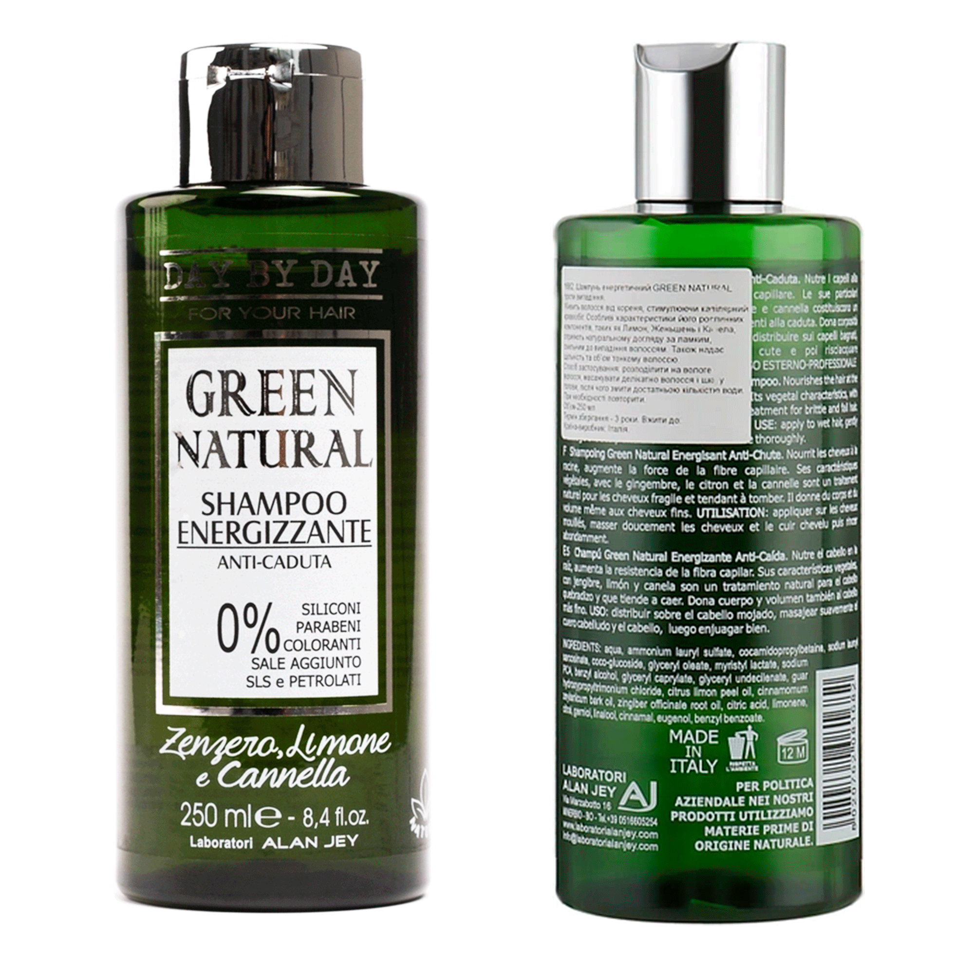 Шампунь энергетический против выпадения волос Alan Jey Green Natural Shampoo Energizzante