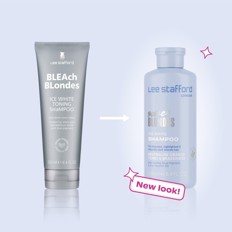 Шампунь для волосся з синім пігментом Lee Stafford Bleach Blondes Ice White Toning Shampoo