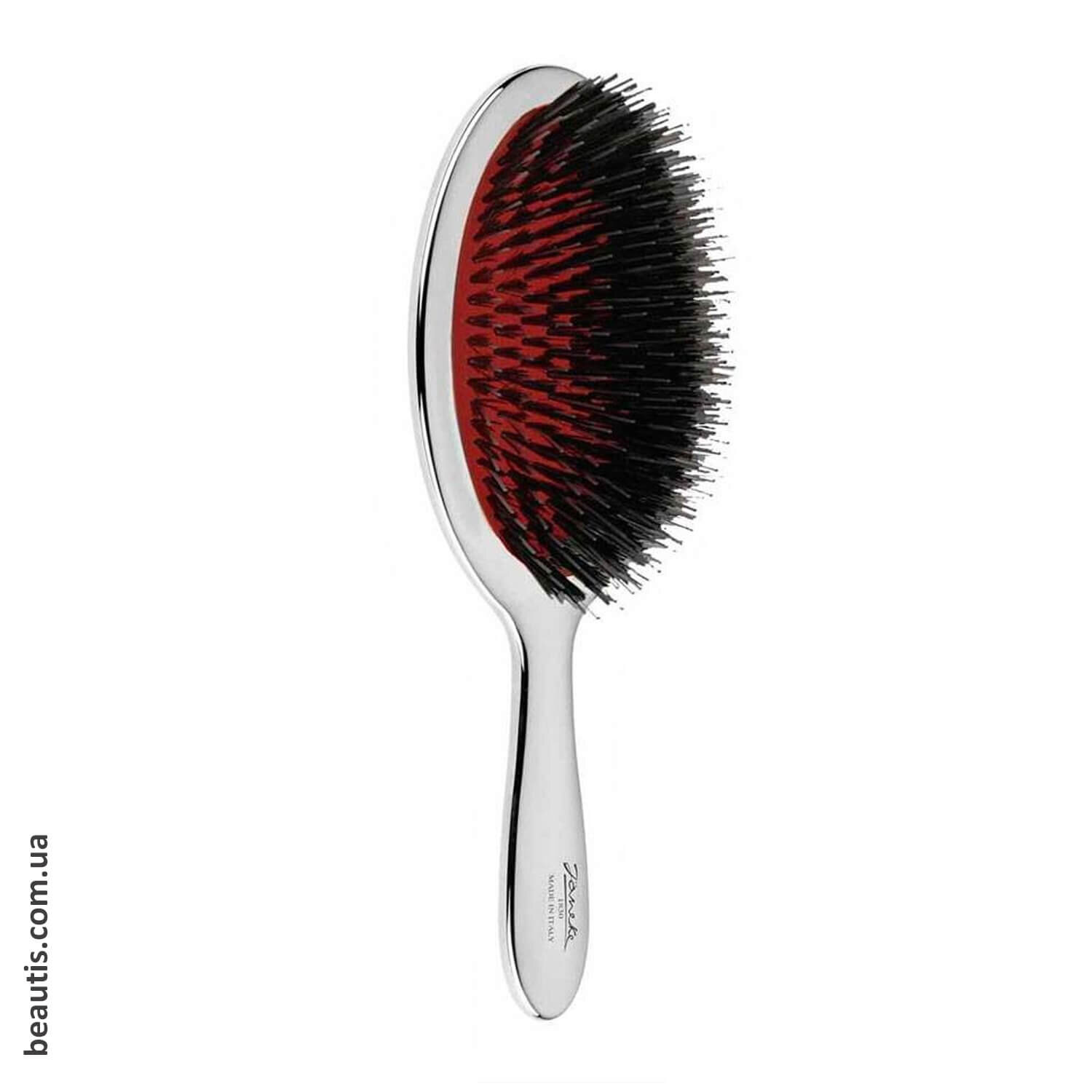 Гребінець Janeke Chrome Brush With Bristles and Nylon