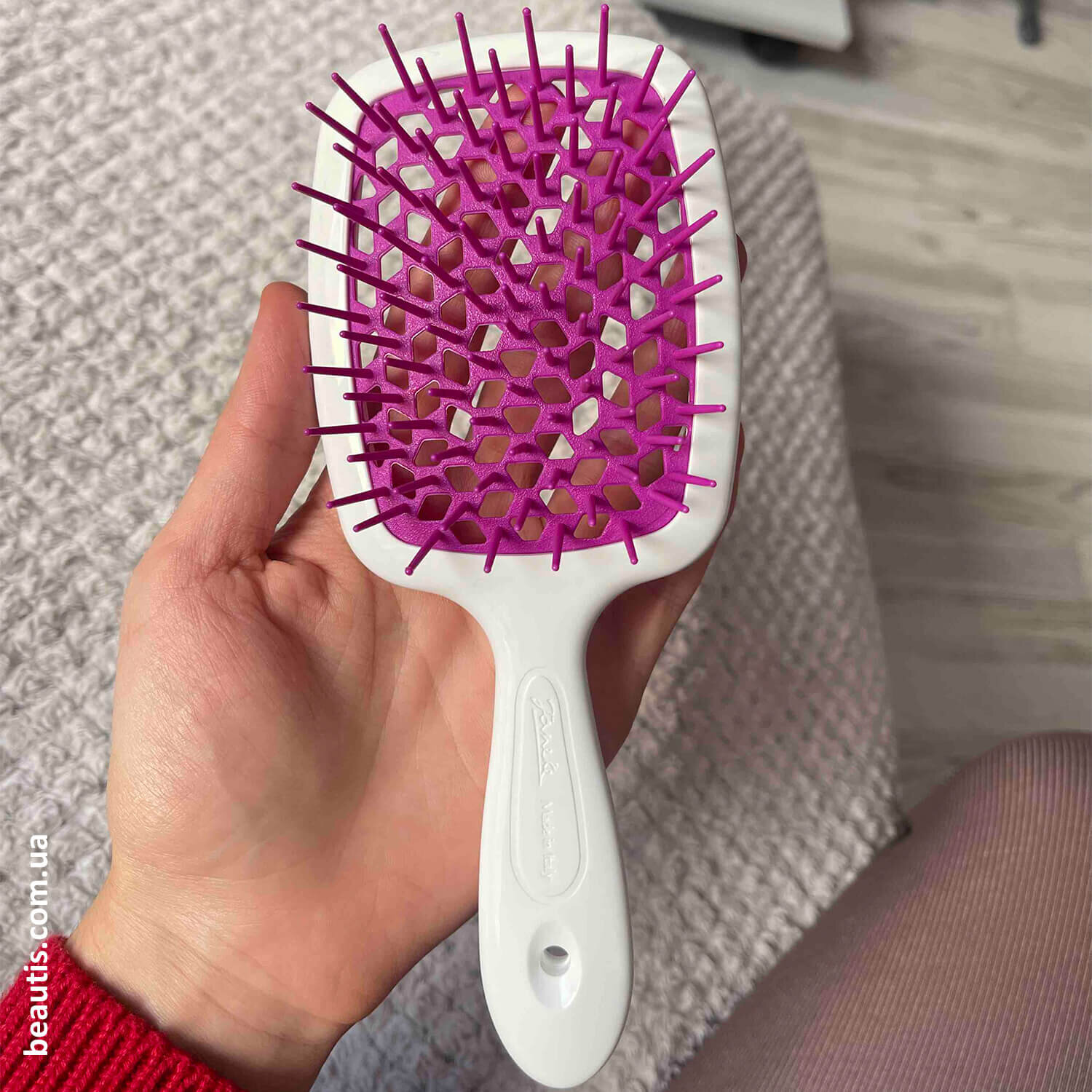 Расческа Janeke Superbrush Standart White & Violet (бело-фиолетовая)
