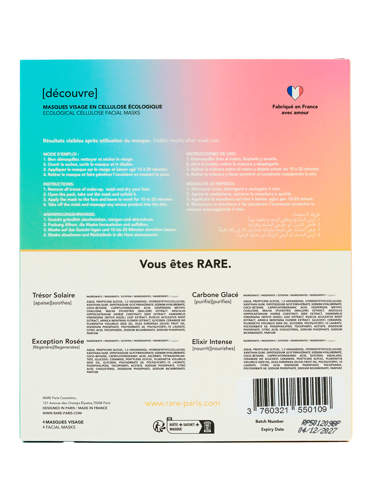 Маска для лица RARE Paris Limited Edition Summer Set