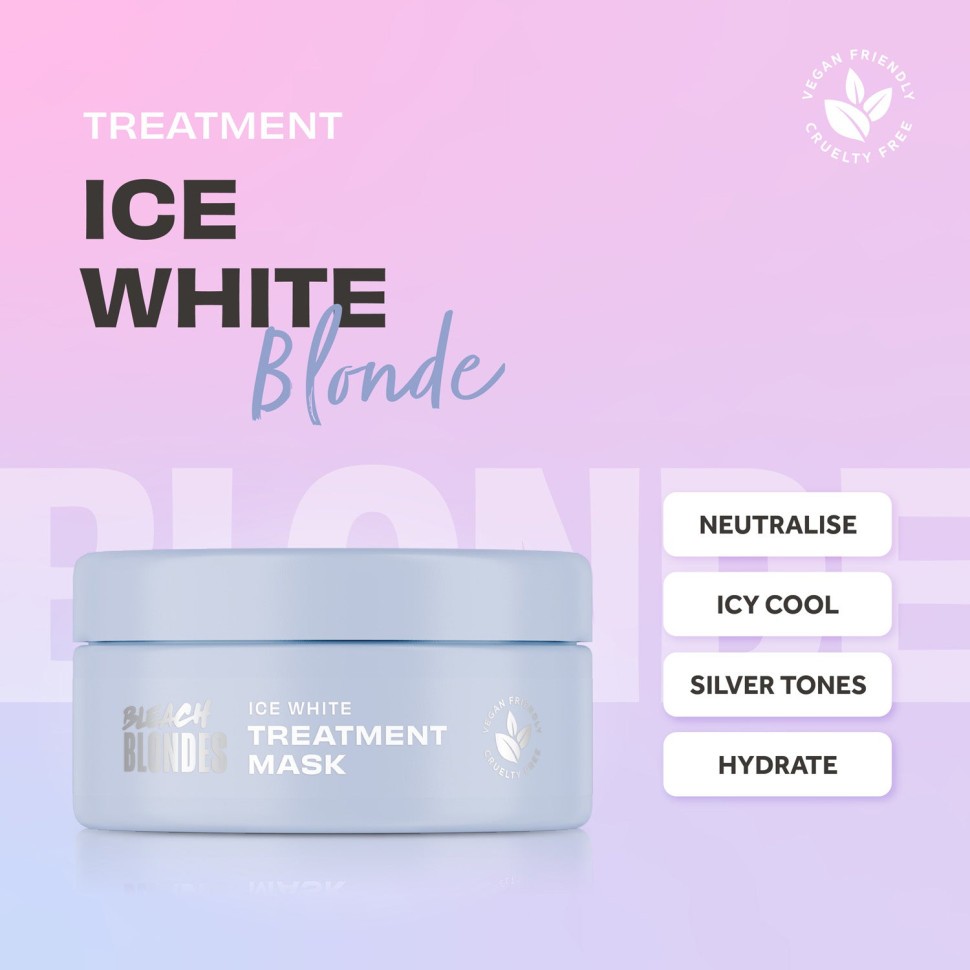 Маска для волосся з синім пігментом Lee Stafford Bleach Blondes Ice White Toning Treatment Mask