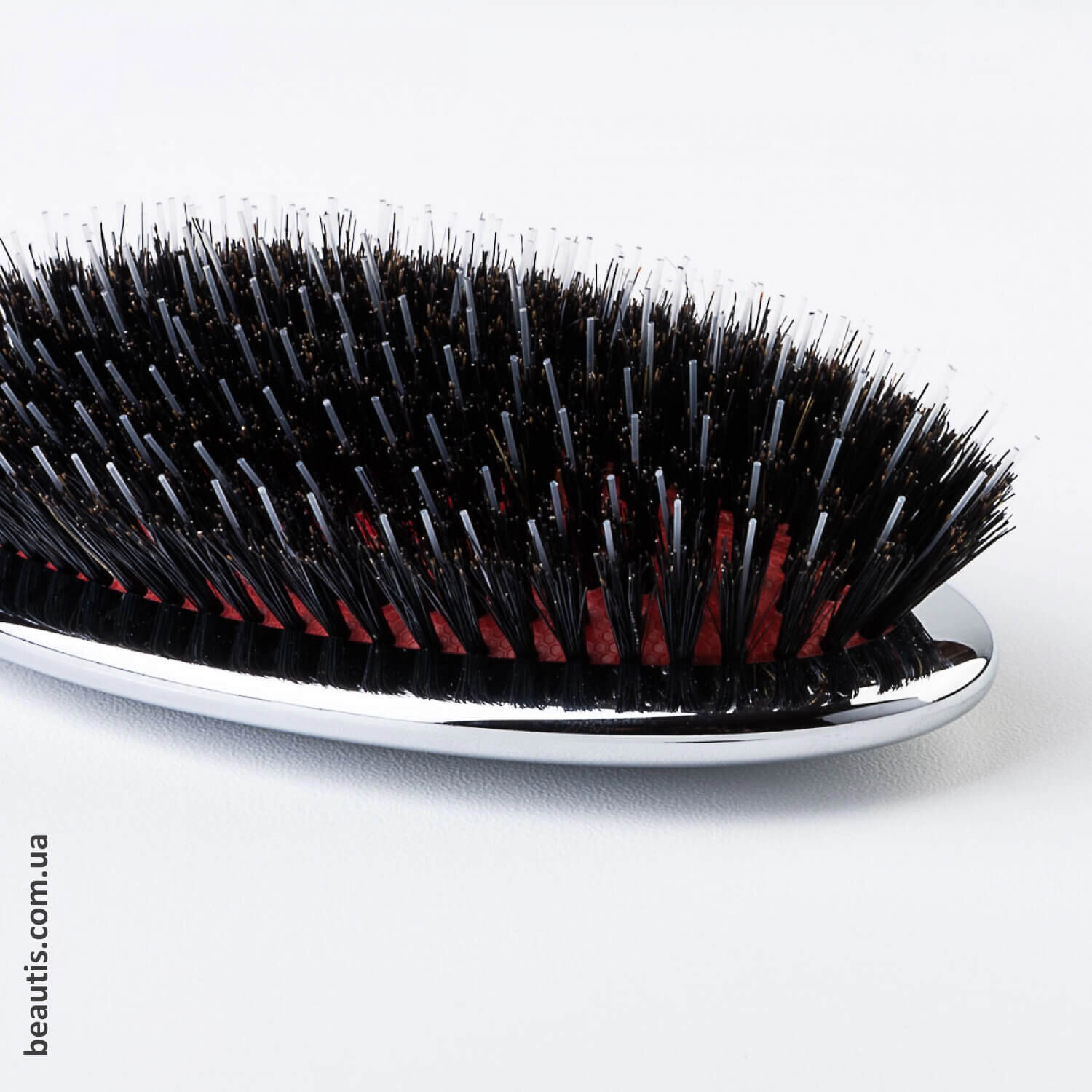 Гребінець із щетиною кабана та нейлоном хром Janeke Chrome Brush With Bristles and Nylon L