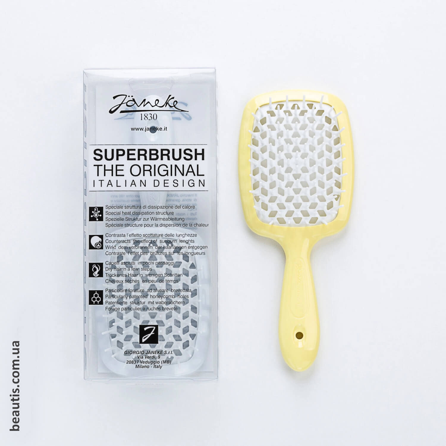 Гребінець жовтий Janeke Superbrush Standart Yellow