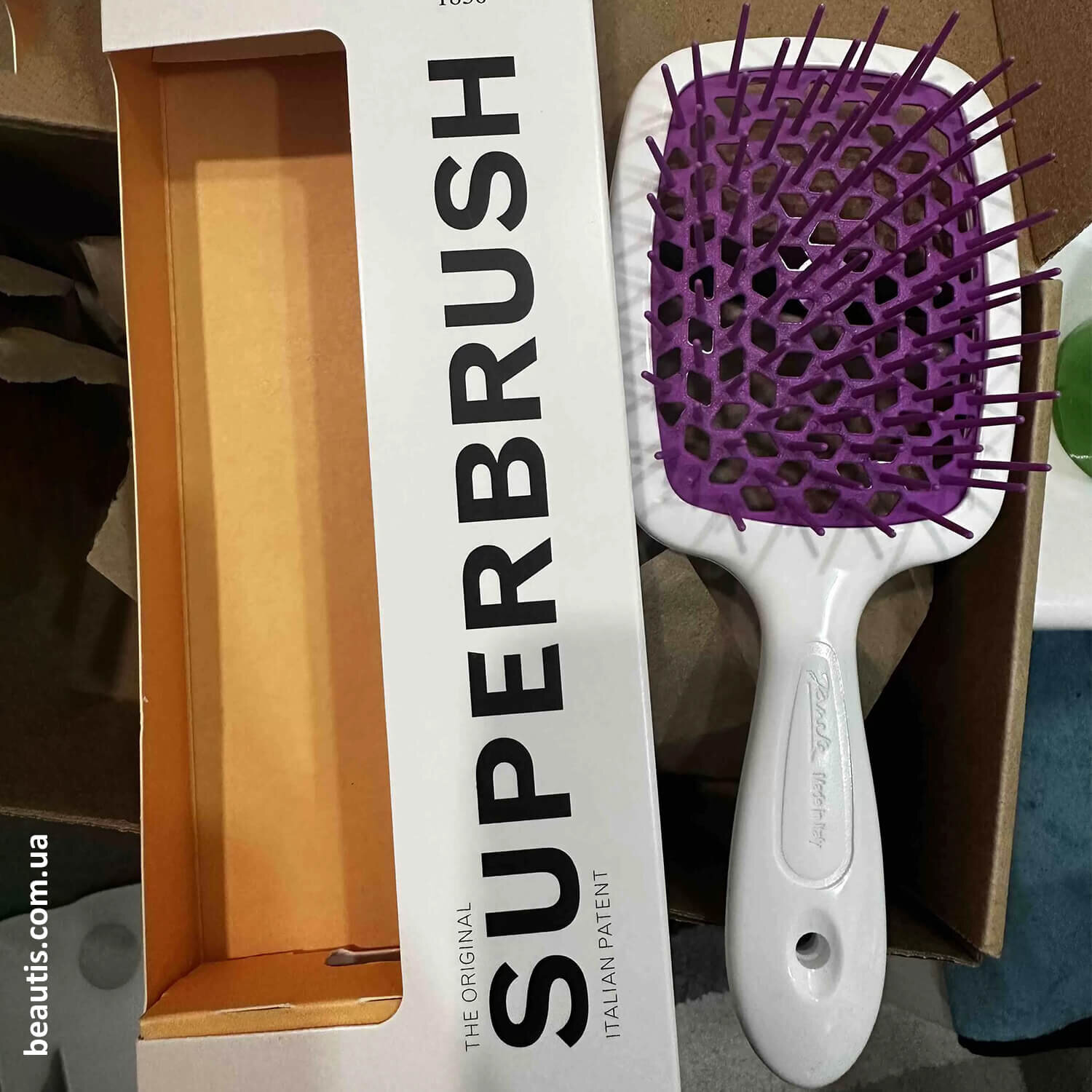 Гребінець Janeke Superbrush Small White & Violet