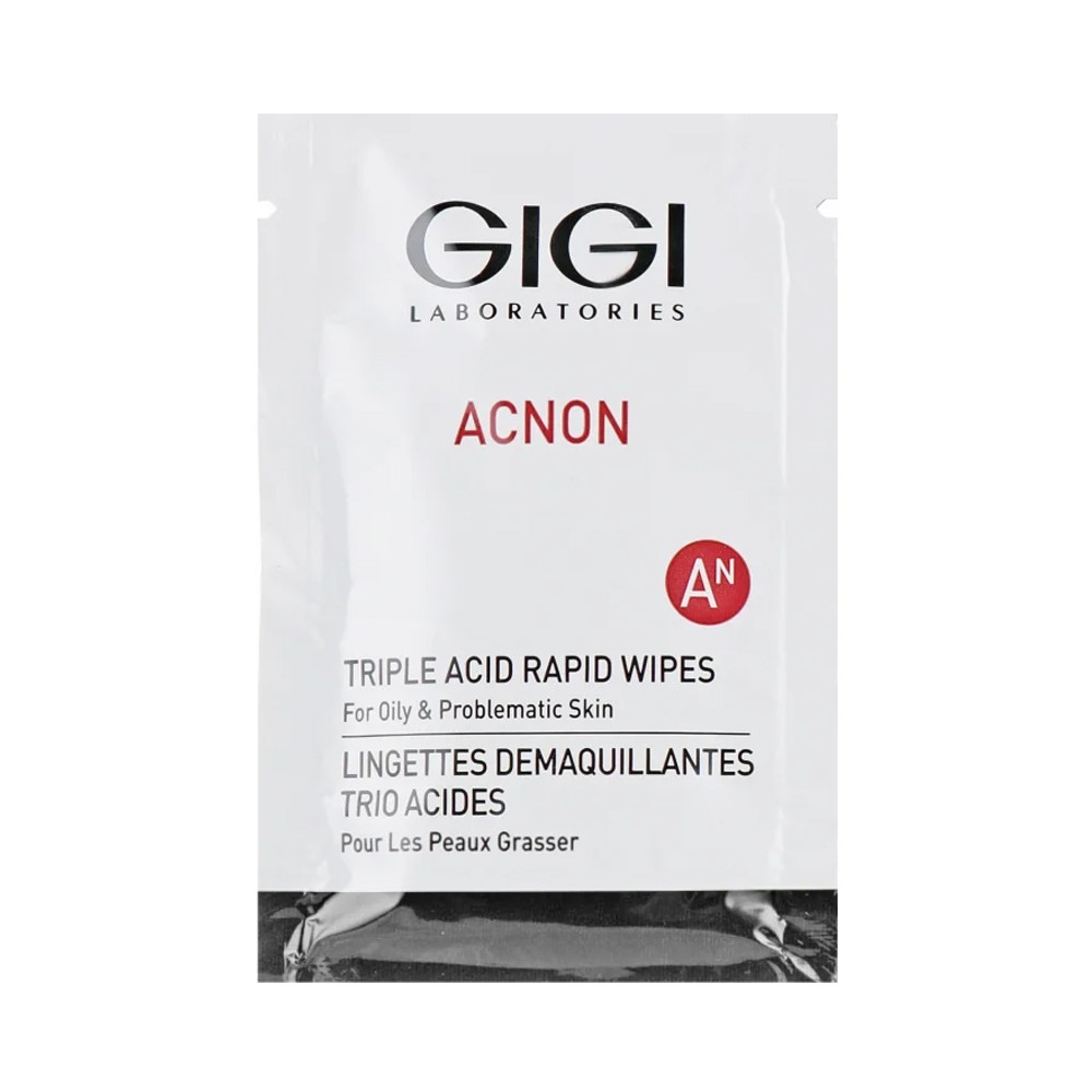 Влажные салфетки с кислотой GIGI Acnon Triple Acid Wipes