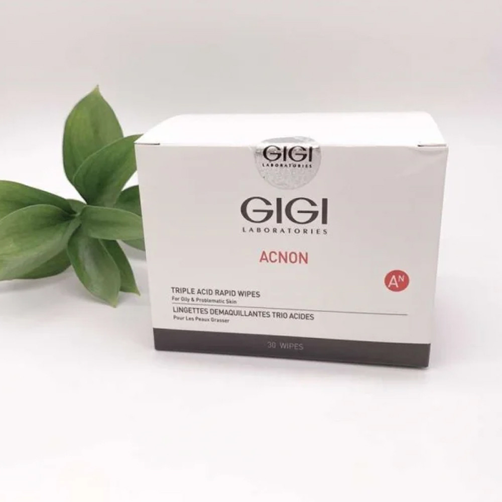 Вологі серветки з кислотою GIGI Acnon Triple Acid Wipes